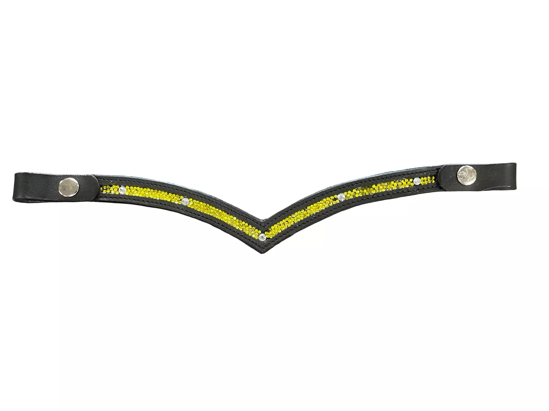 Browband - Black/Yellow Rhinestones - Approx 15" - USED