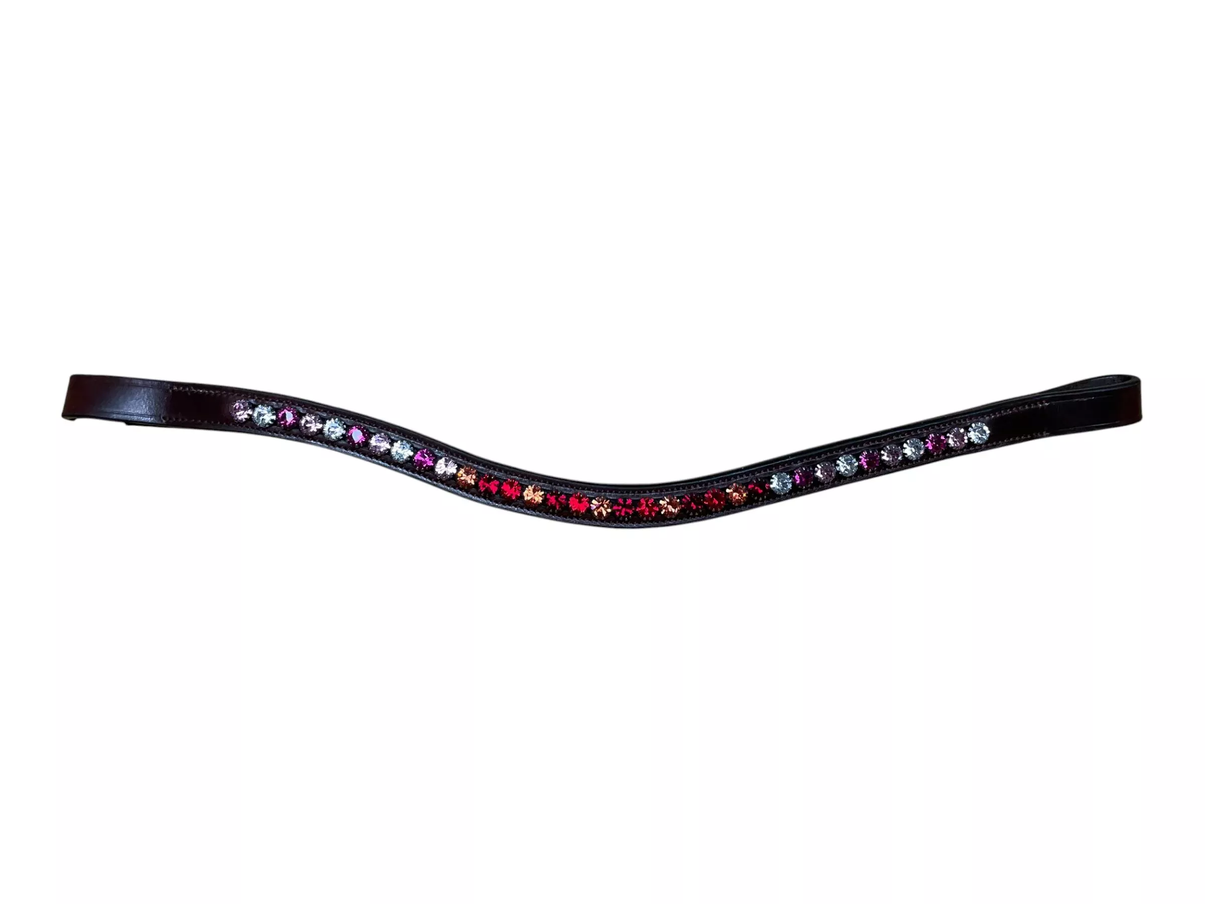 Browband - Brown/Clear/Pink/Red - Approx 16" - USED