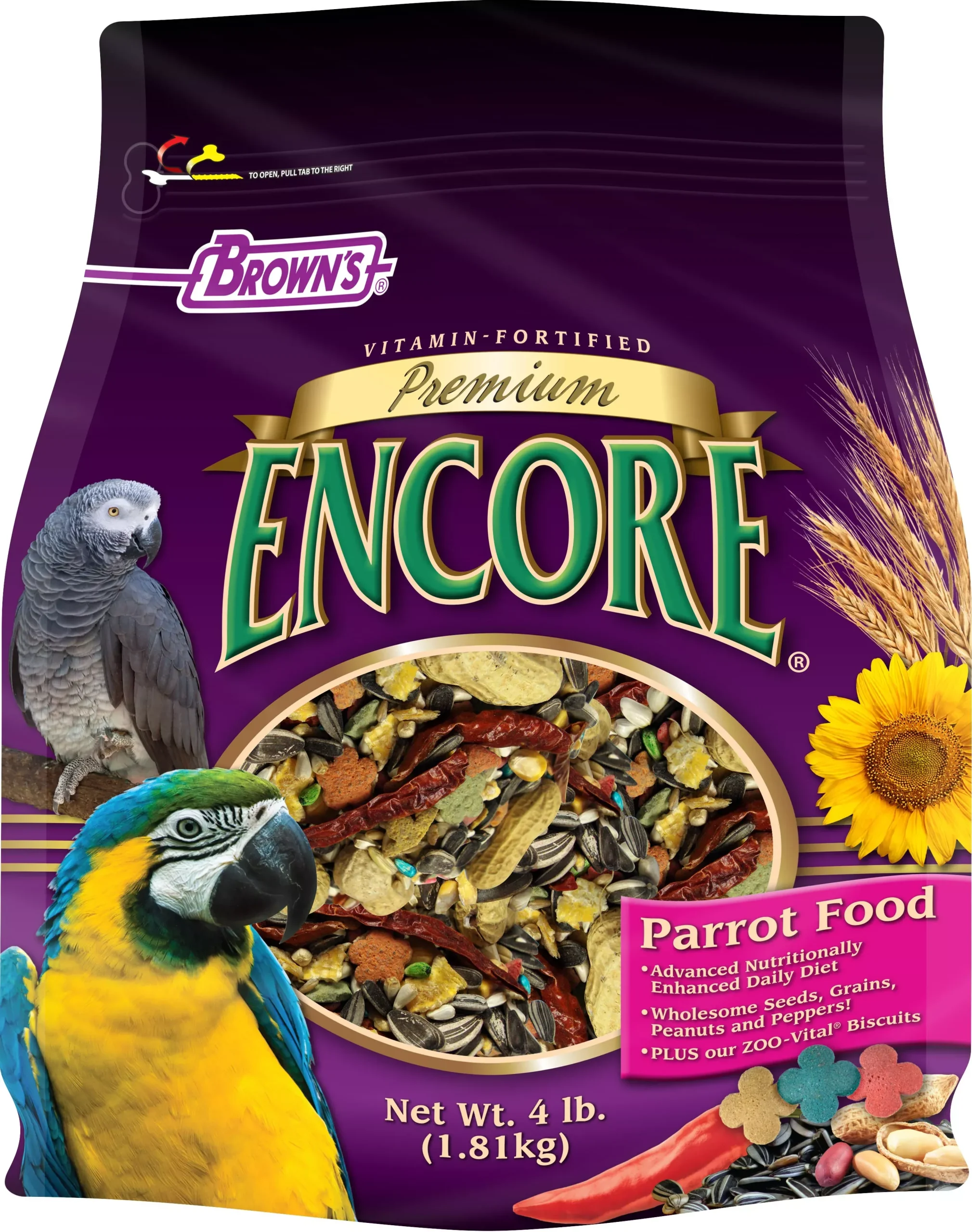 Brown's Encore Premium Parrot Food, 4 lb