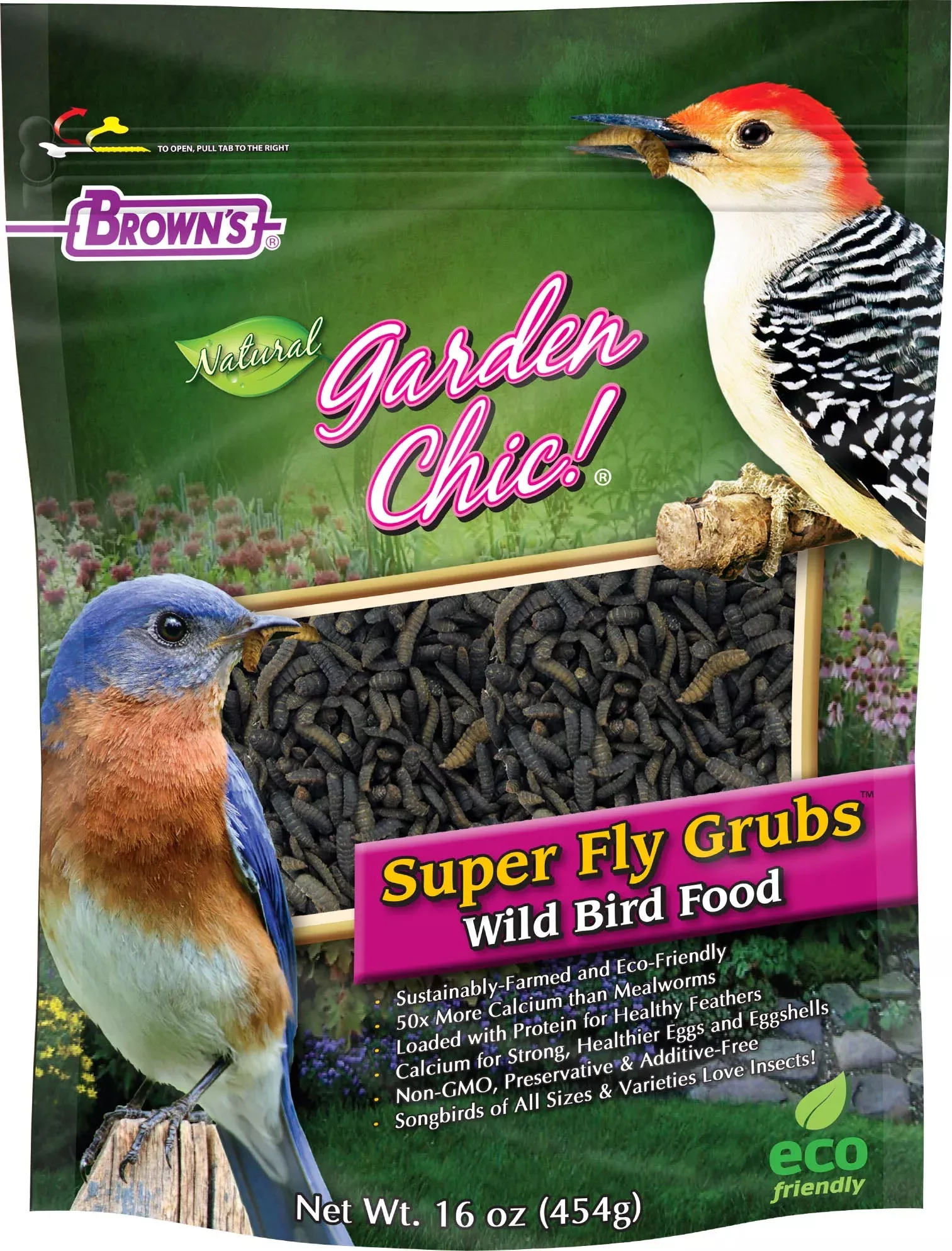 Brown's Garden Chic Super Fly Grubs Bird Food, 16 oz