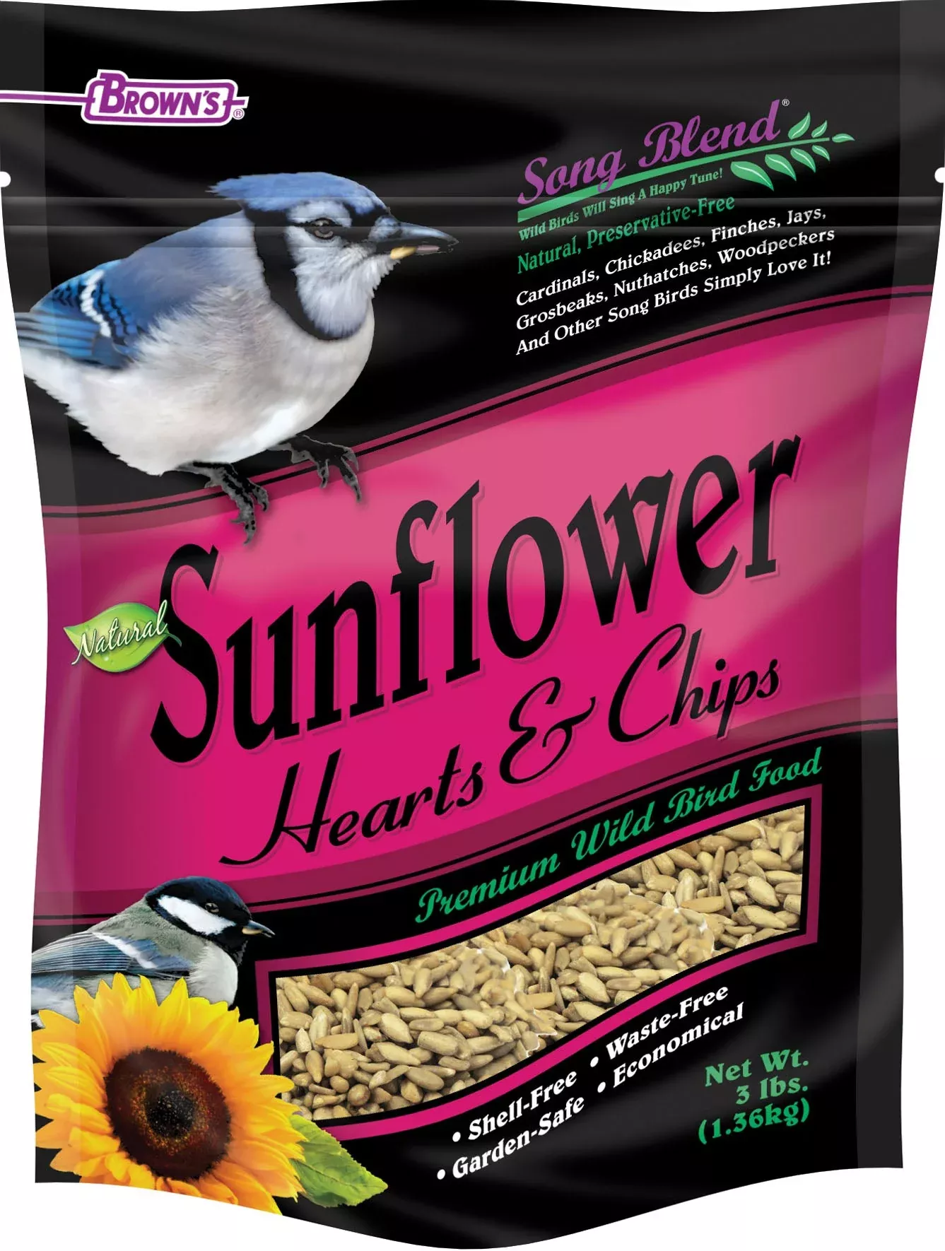 Brown's Song Blend Sunflower Hearts & Chips 3 lb