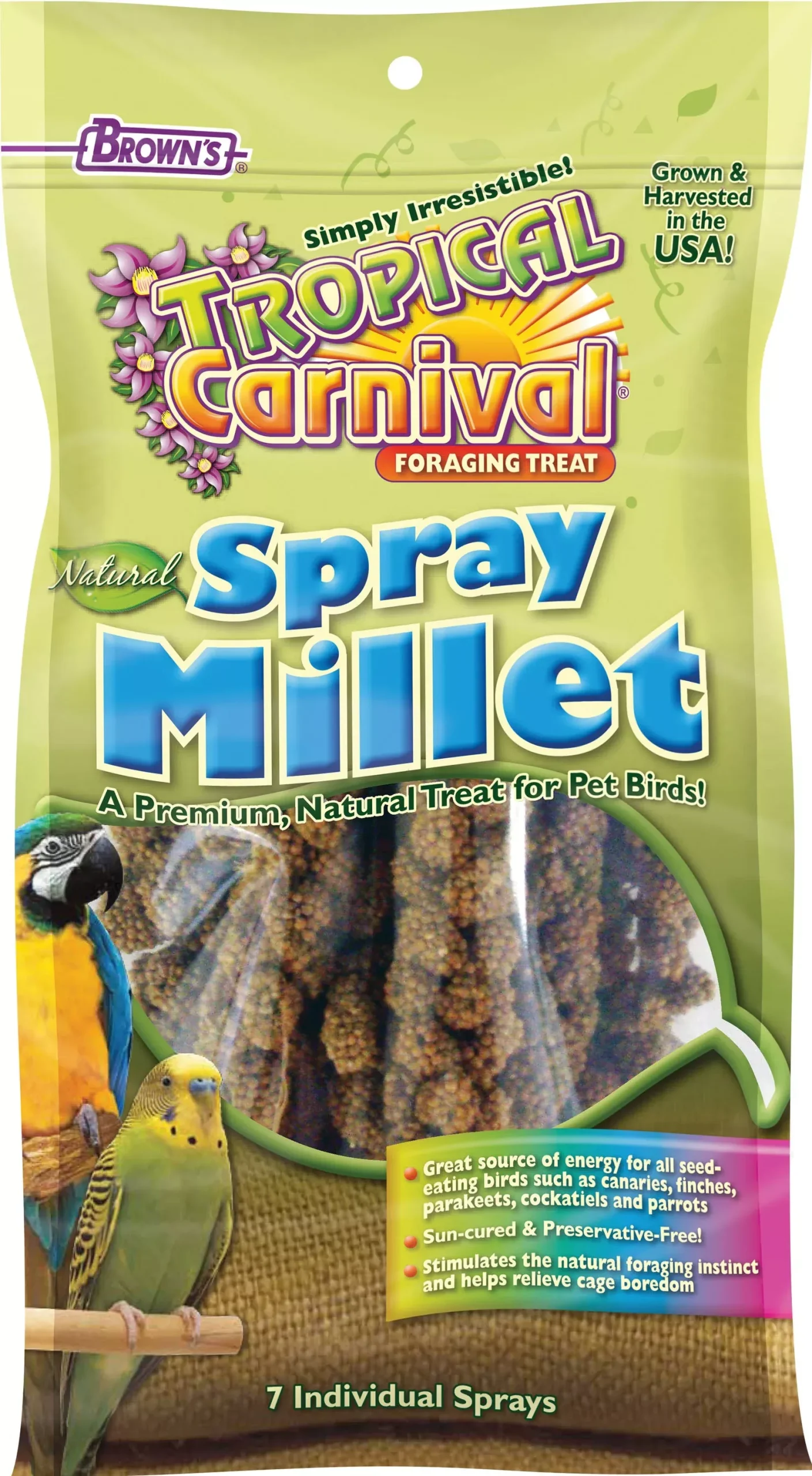 Brown's Tropical Carnival Natural Spray Millet 7 Count