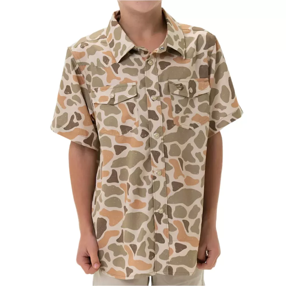 Burlebo Boy's Performance Western Shirt - Venado Camo