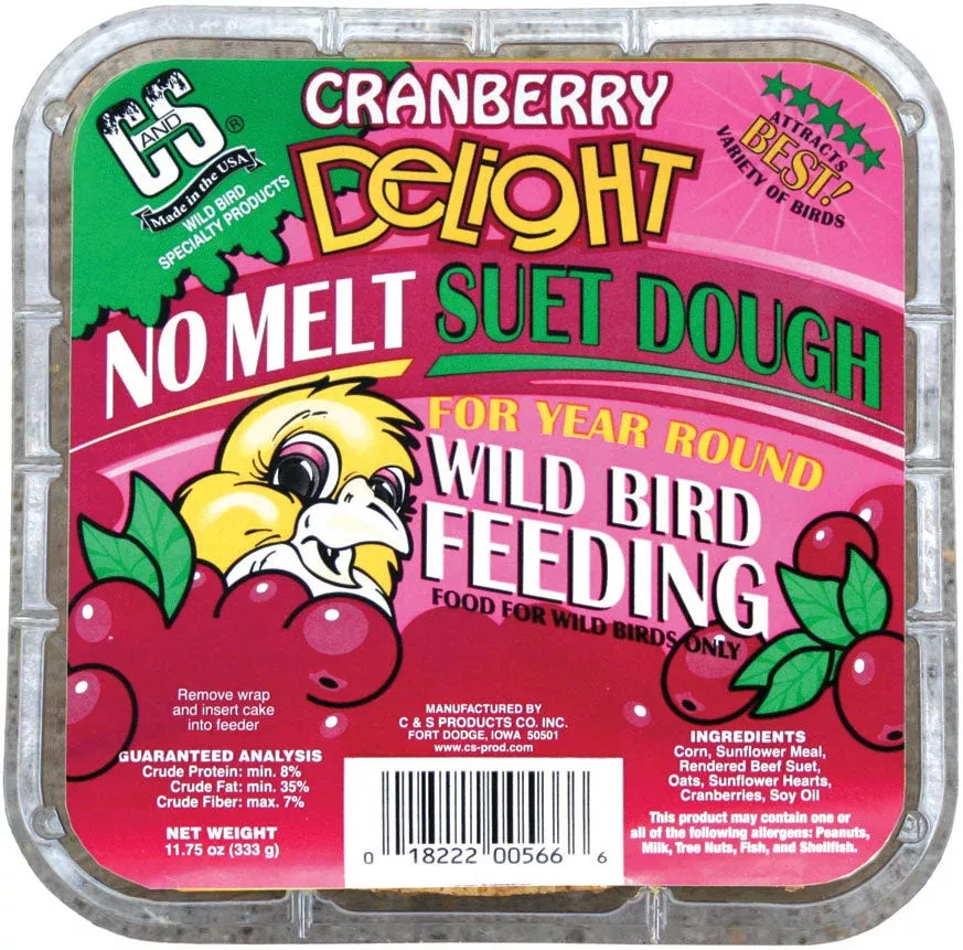 C&s Delight No Melt Suet Dough 11.75 OZ Cranberry