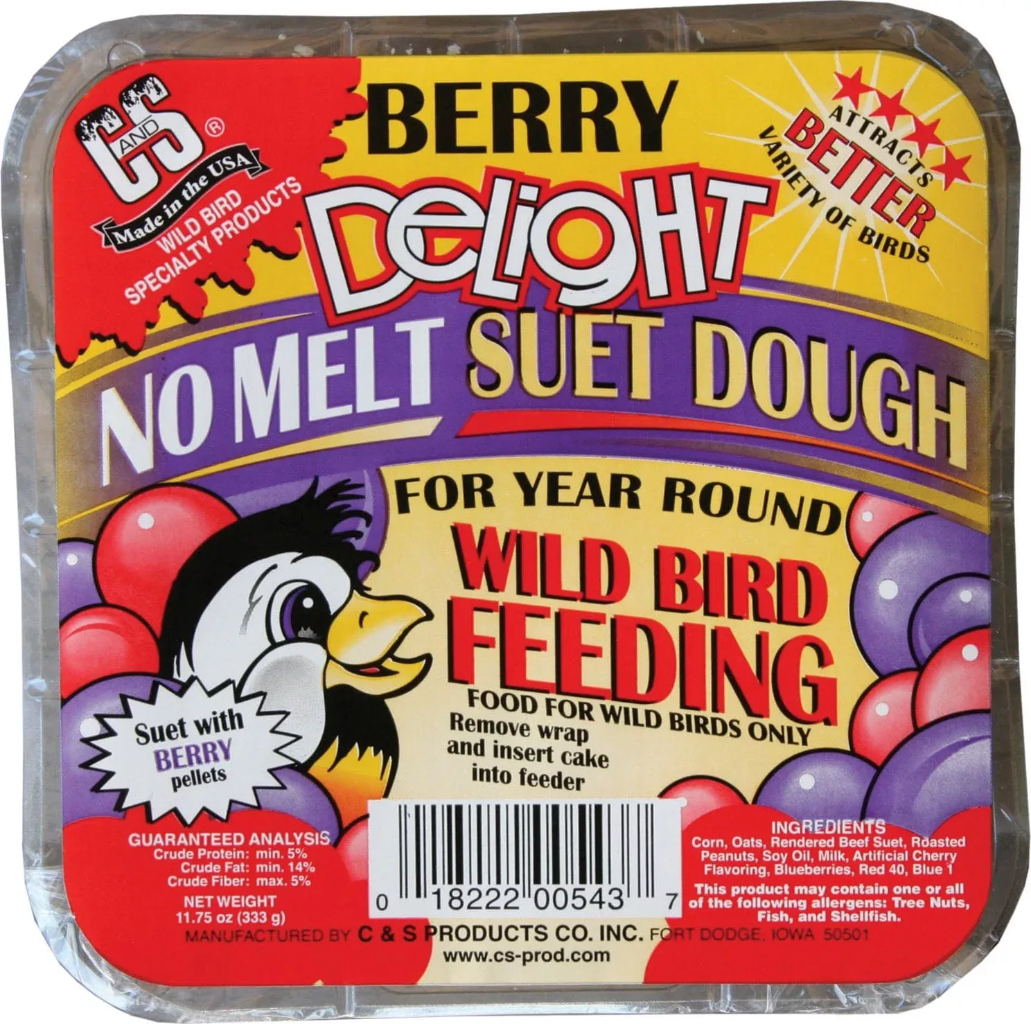 C&S Delight No-Melt Suet Dough Berry 11.75 oz