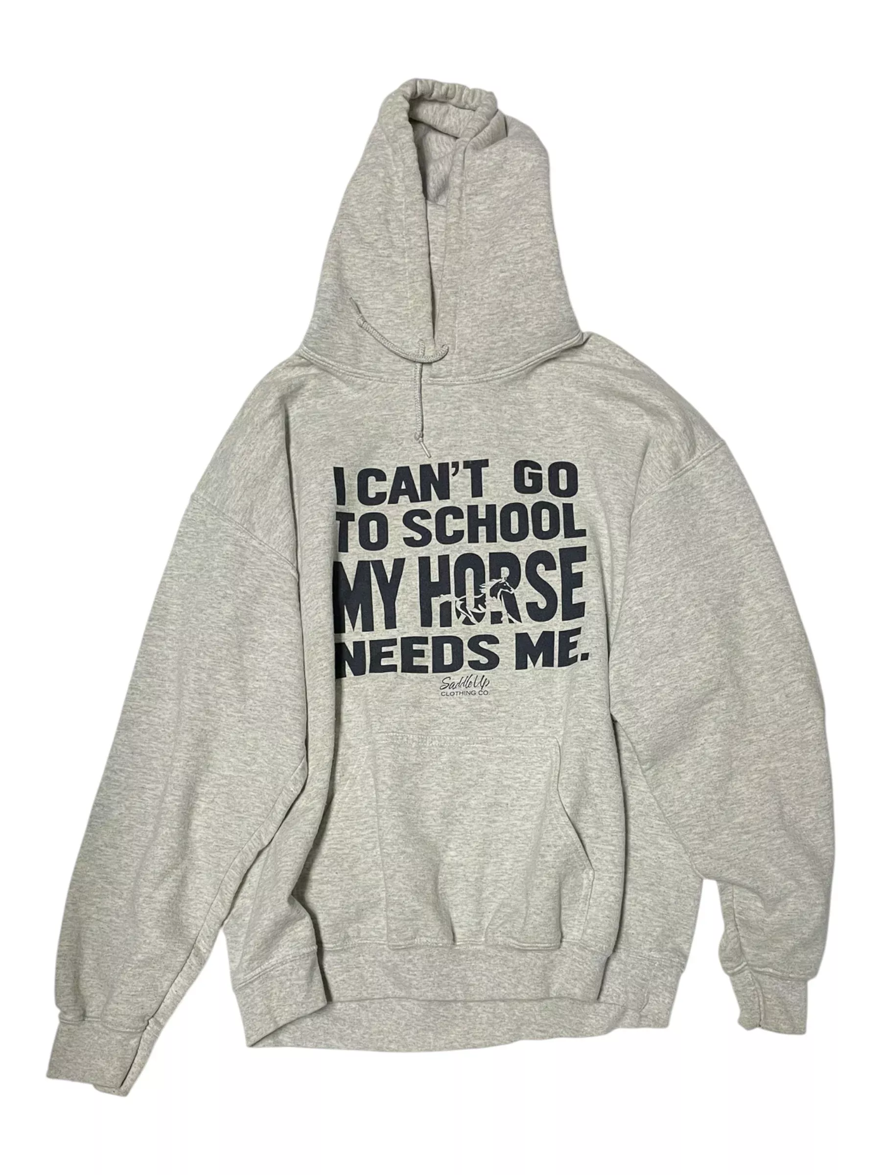 Can't Go To School Hoodie - Gray - L - USED