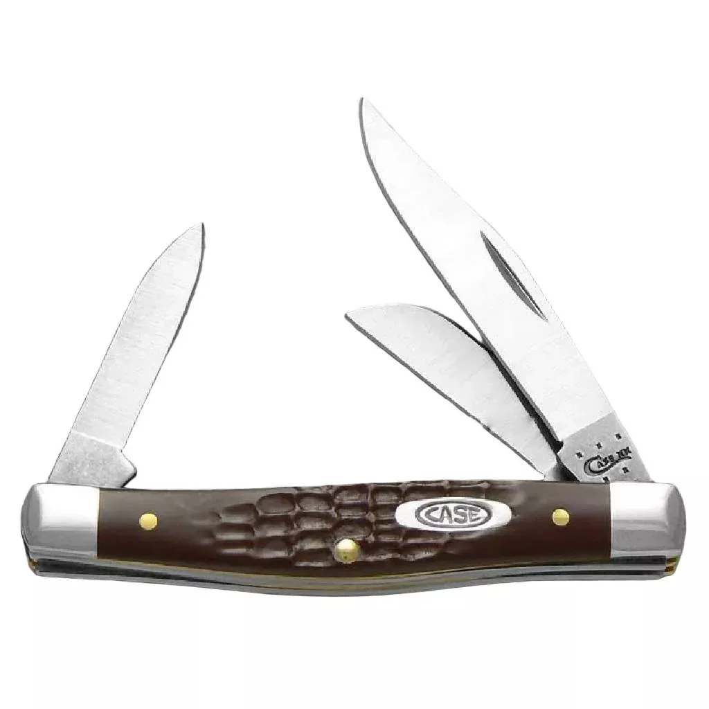 Case Brown Synthetic Jigged Medium Stockman