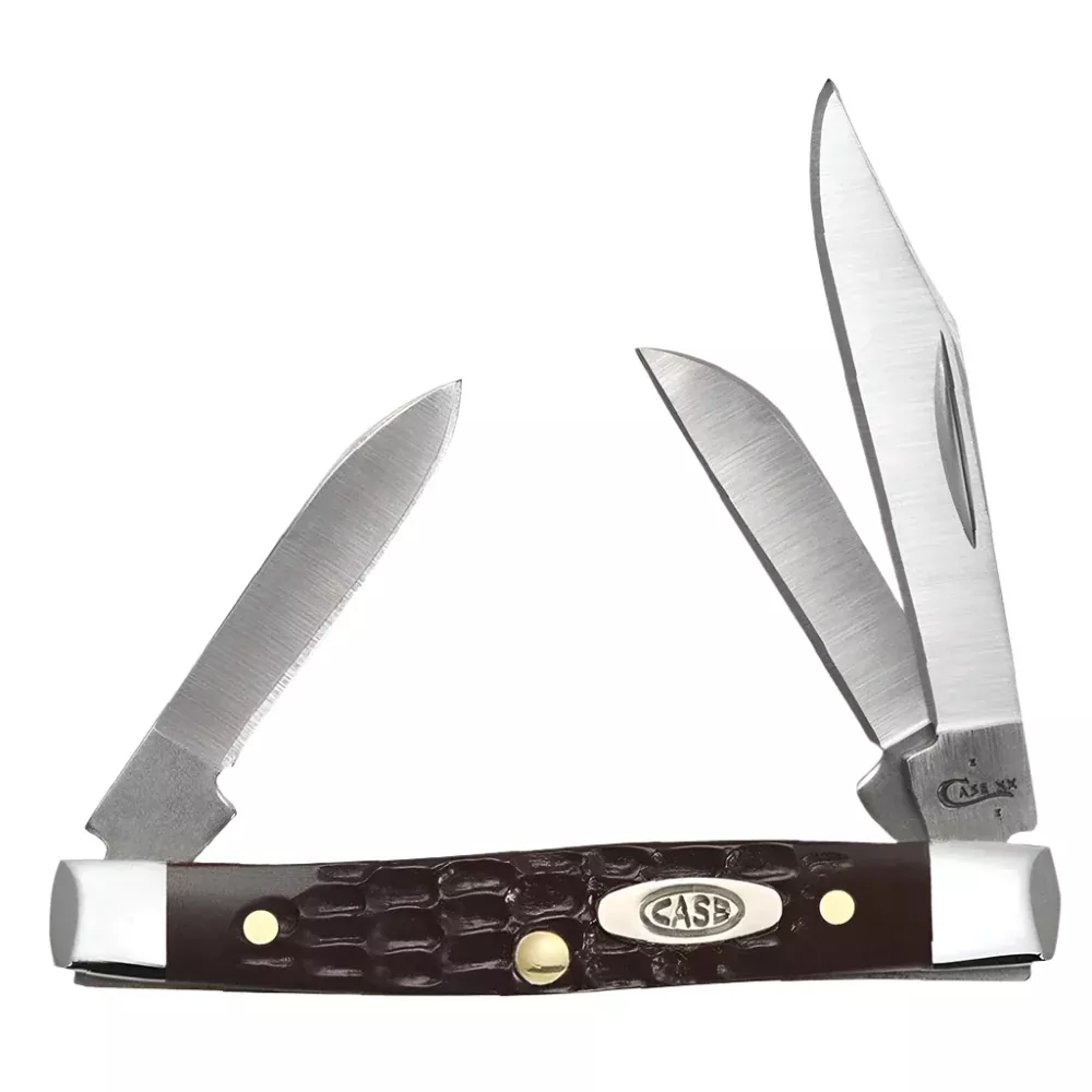 Case Brown Synthetic Jigged Small Stockman