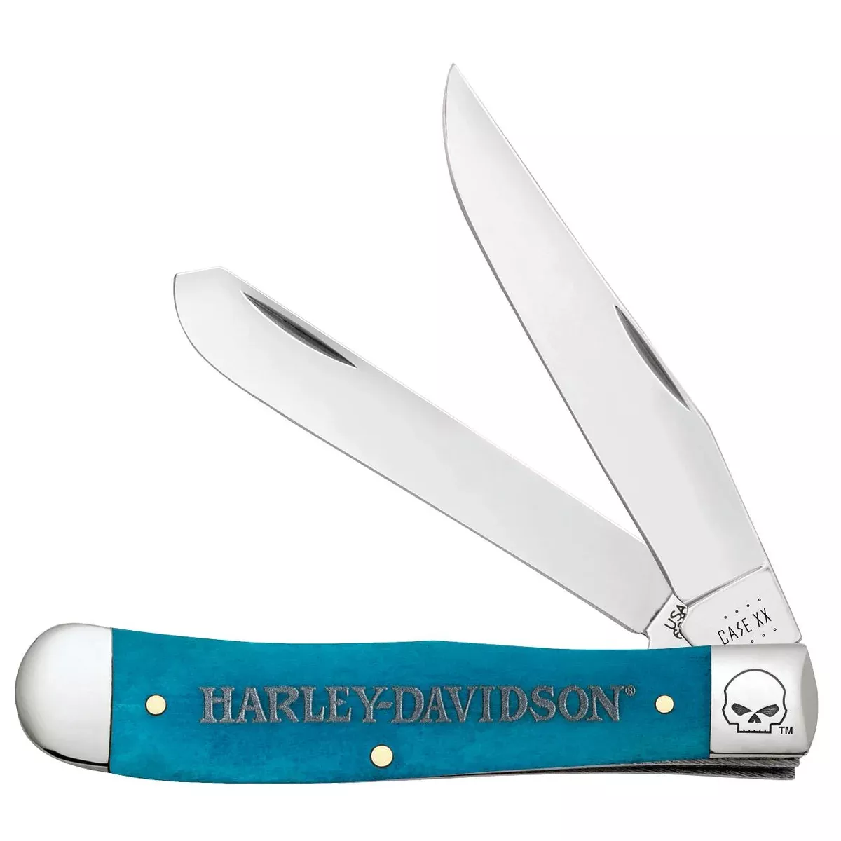 Case Harley-Davidson Smooth Caribbean Blue Bone Trapper