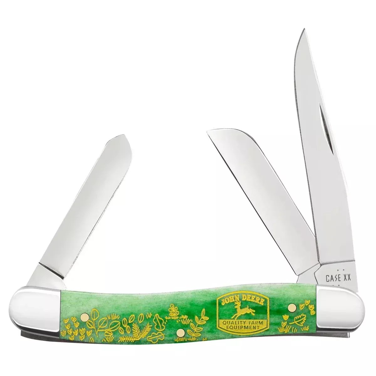 Case John Deere - Bright Green Bone Medium Stockman