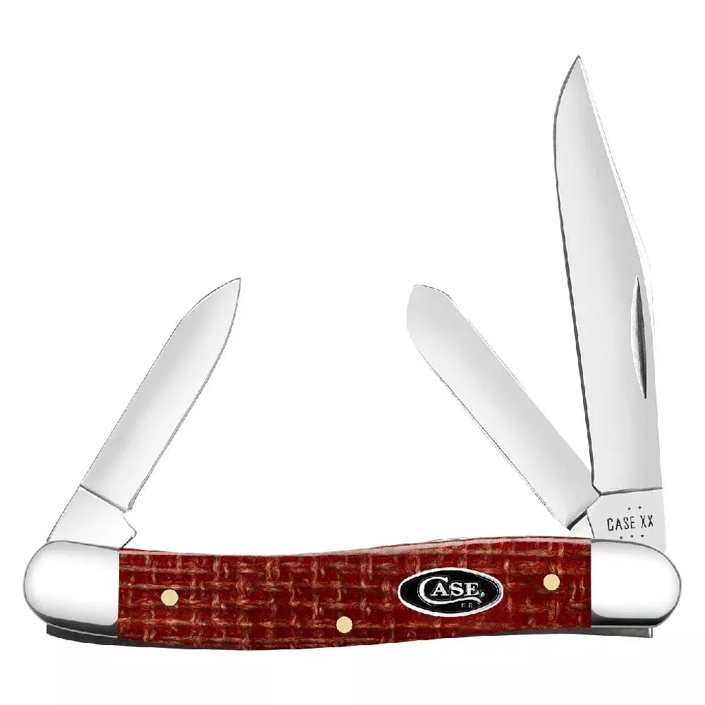Case Medium Stockman - Dark Red Burlap Micarta