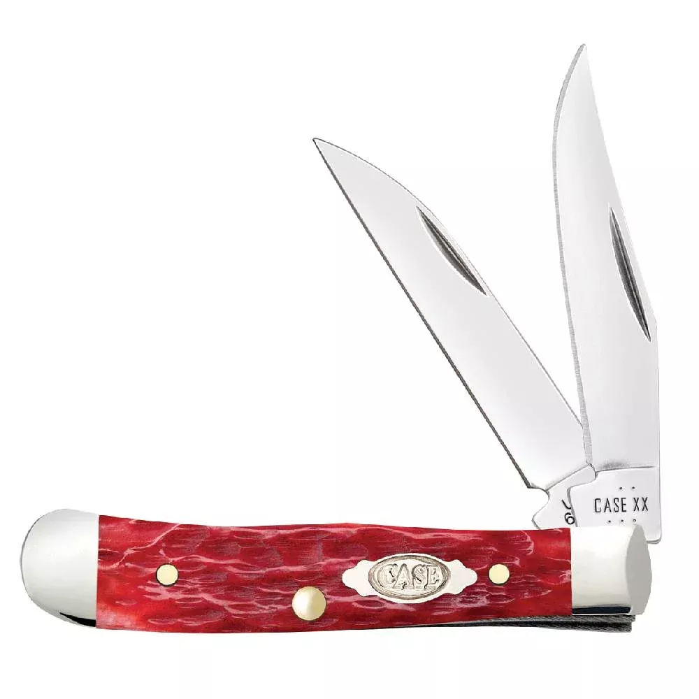 Case Tiny Trapper - Dark Red Bone CS - Peach Seed Jig