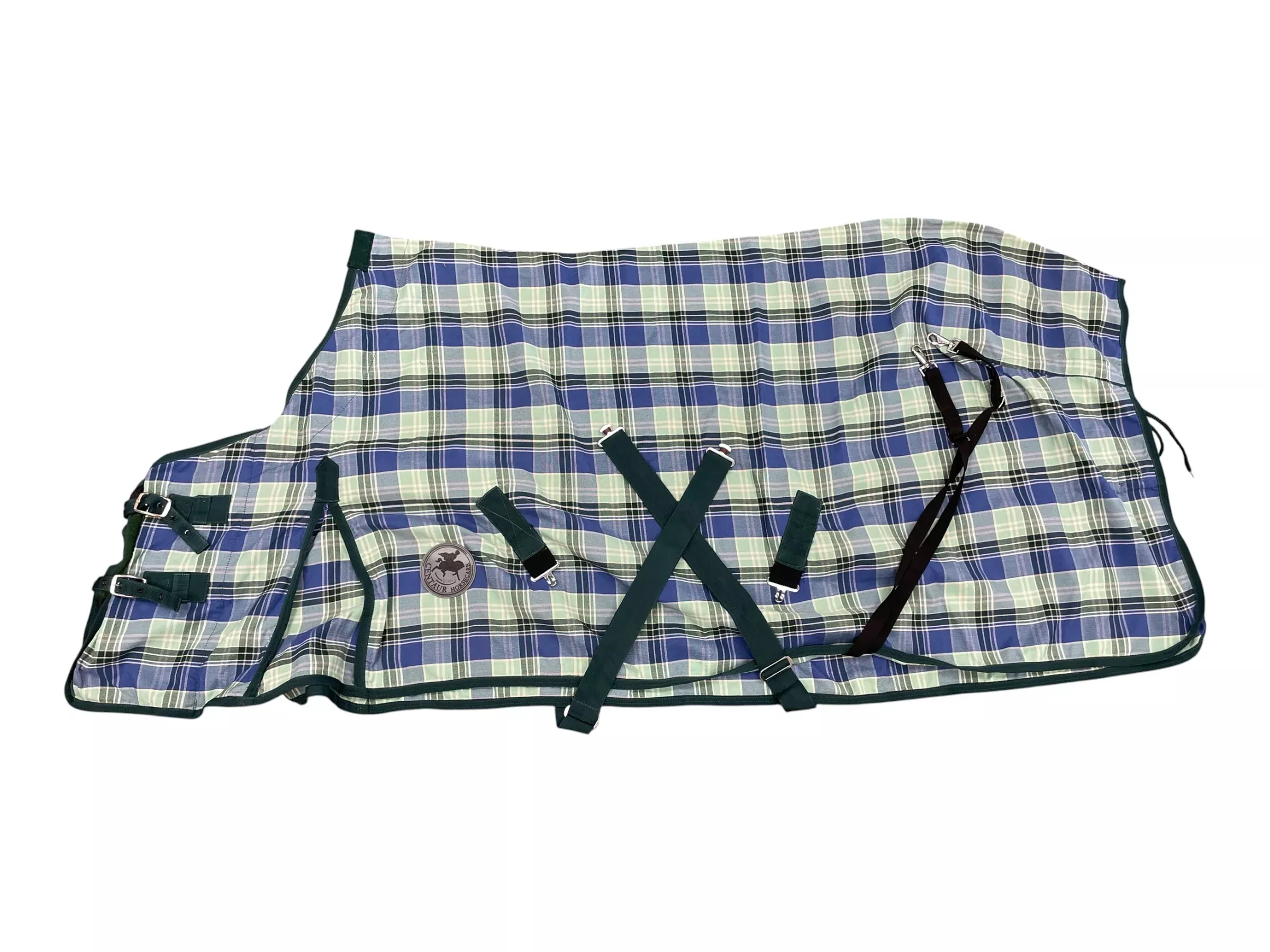 Centaur Stable Sheet - Blue Plaid - 76" - USED