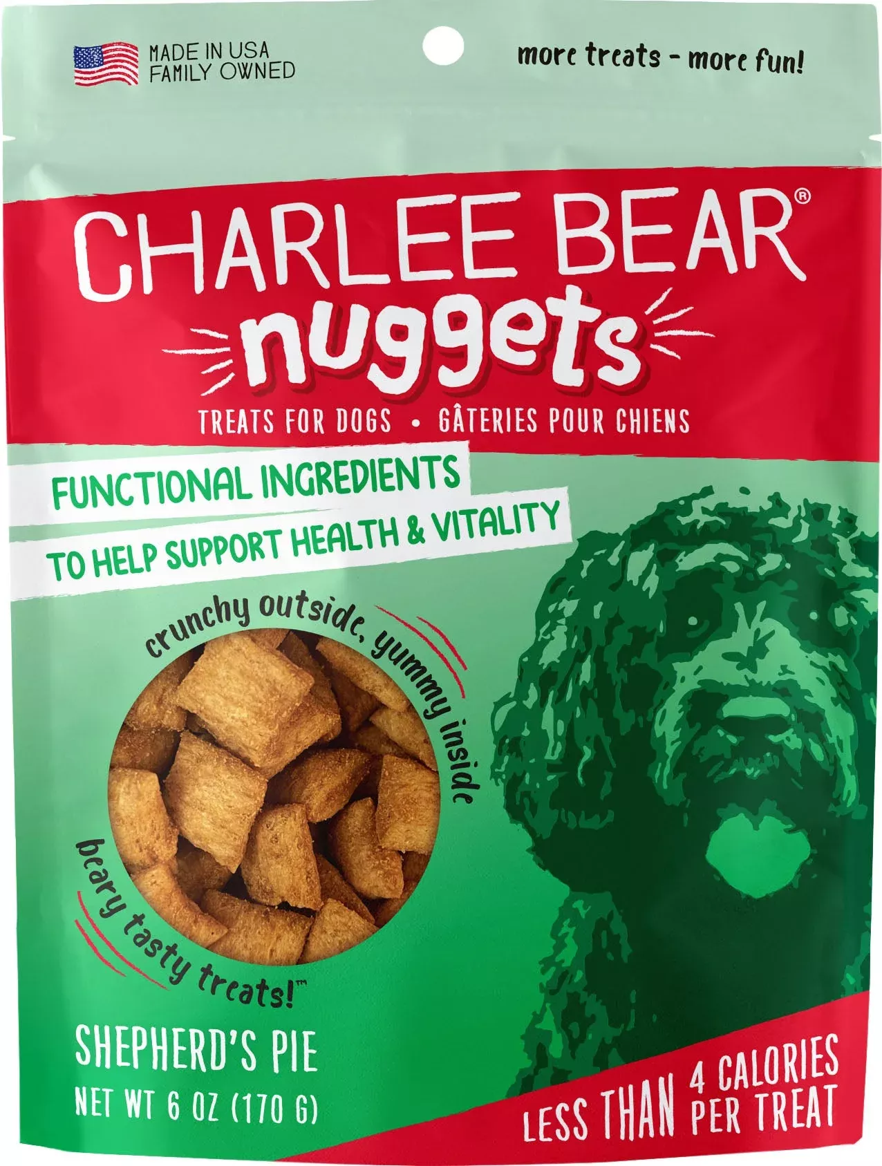 Charlee Bear Nuggets Dog Treats, Beef, 6 oz