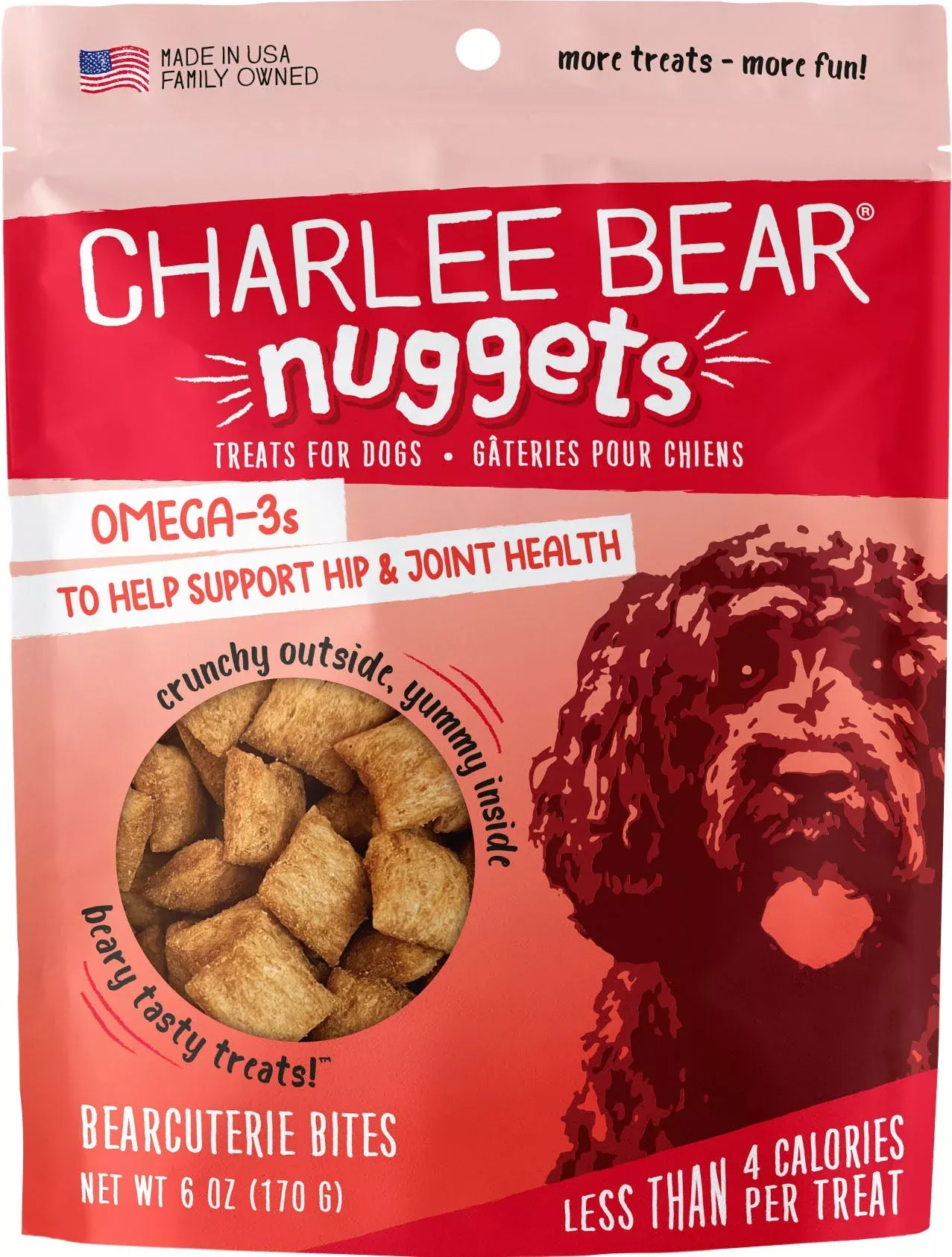 Charlee Bear Nuggets Dog Treats, Cheese, 6 oz
