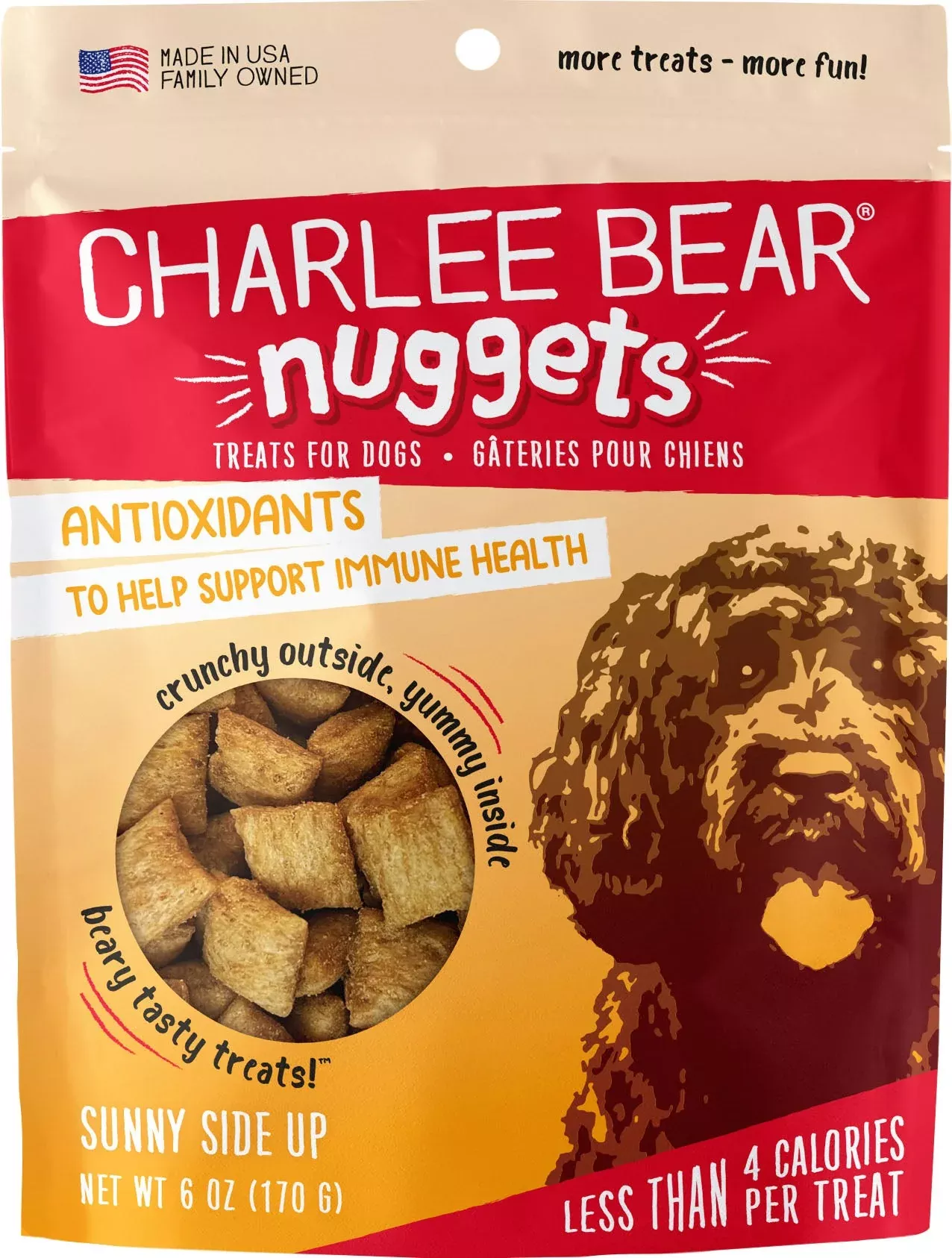 Charlee Bear Nuggets Dog Treats, Egg & Cheese, 6 oz