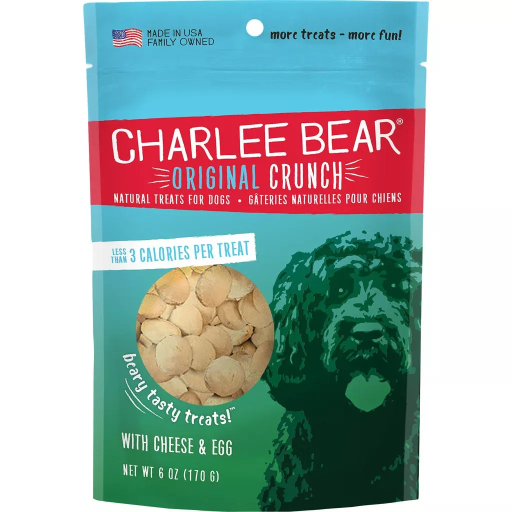 Charlee Bear Original Crunch Dog Treats, Cheese & Egg, 6 oz