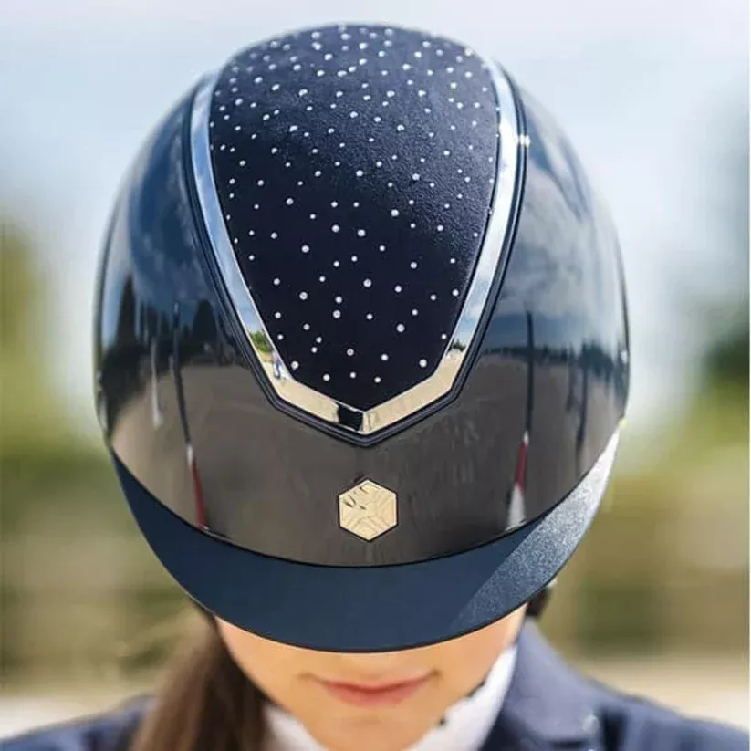 Charles Owen Kylo Helmet -Navy Gloss/Silver Kylo Crystal
