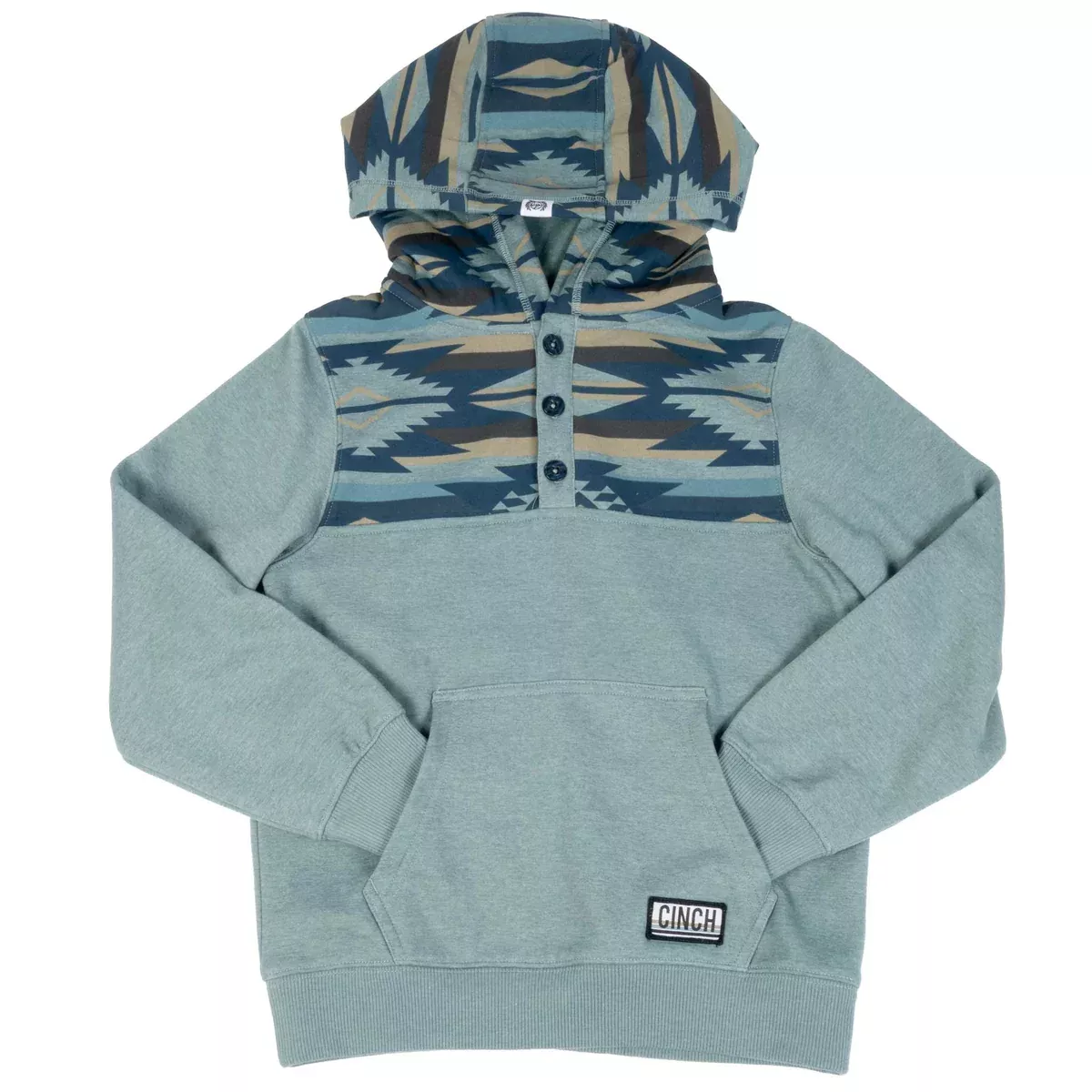 Cinch Boy's Colorblock Blue Pullover Hoodie