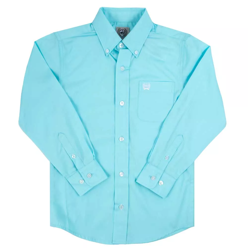 Cinch Boy's Solid Turquoise Button Down Shirt