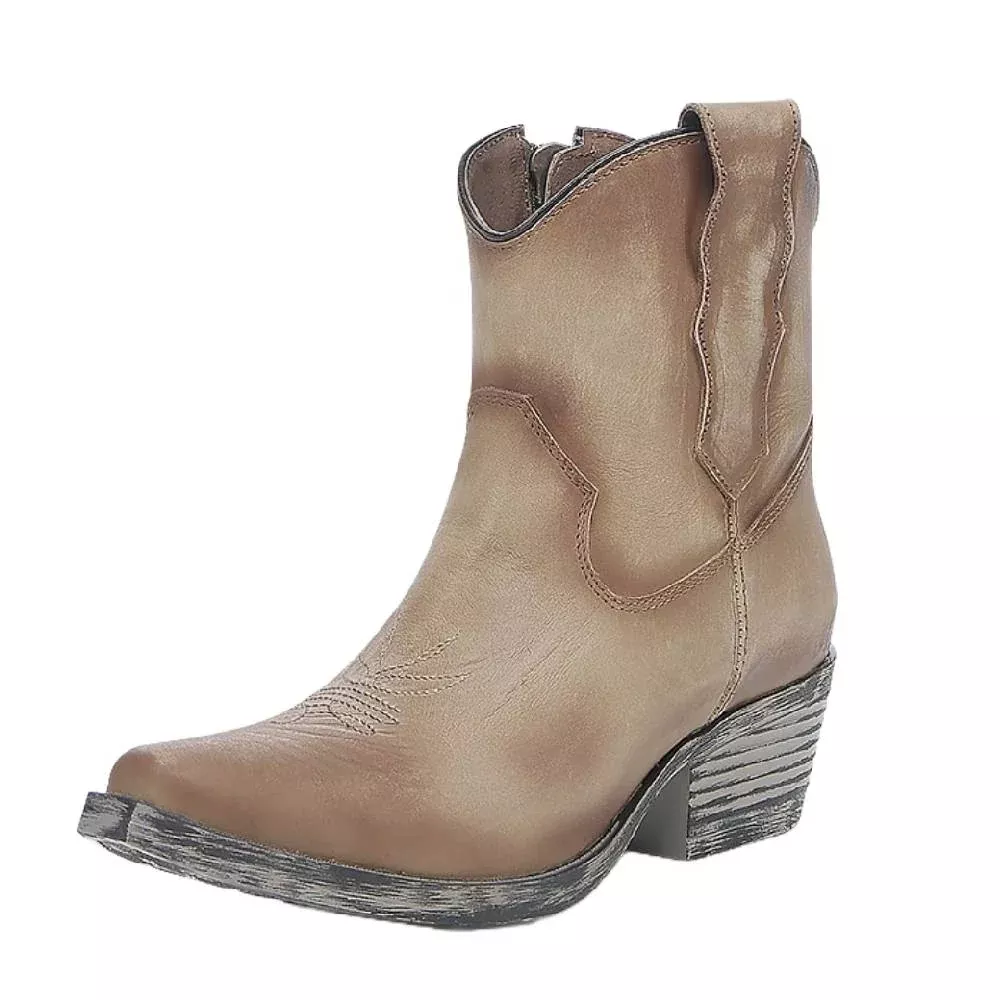Circle G Embroidery Almond J Toe Booties