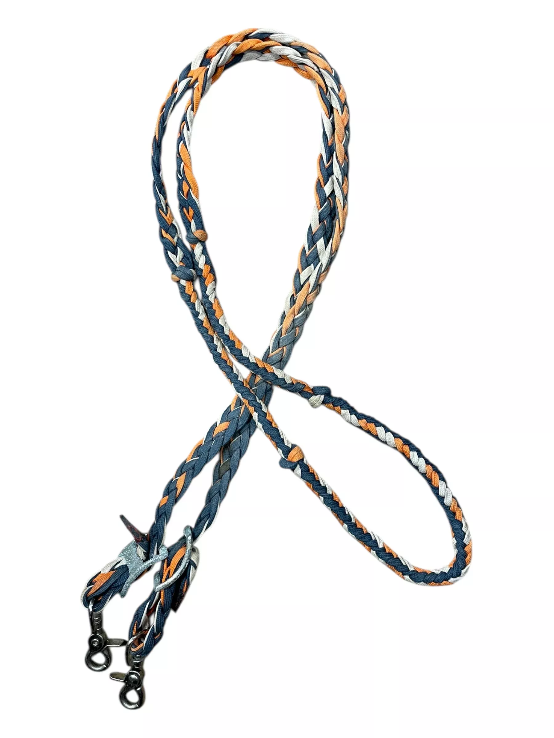 Clip On Reins - Orange/Gray/Cream - Approx 50" - USED