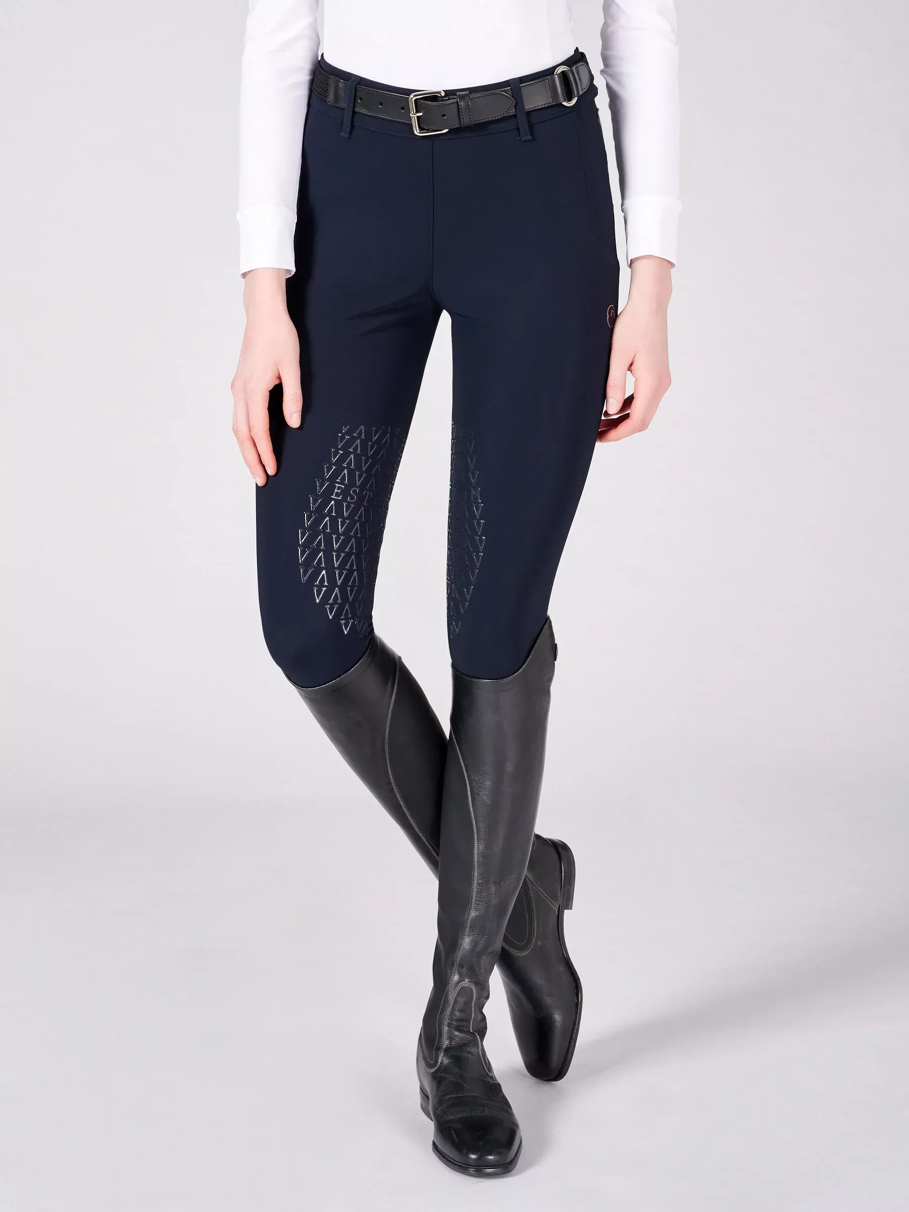 Coblenza Side Zip High Waist Breeches with Knee Grip