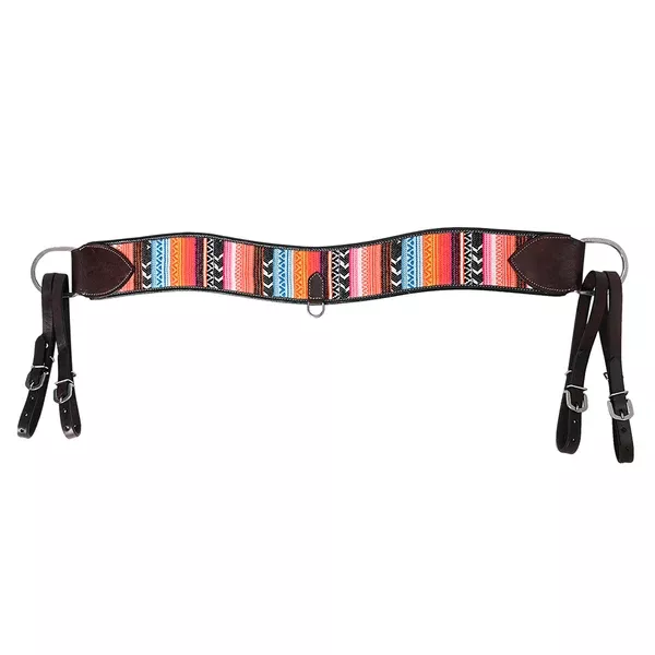 COMFYTACK Western Genuine Leather Horse Tripping Breast Collar Tack Multi Beeded Inlay