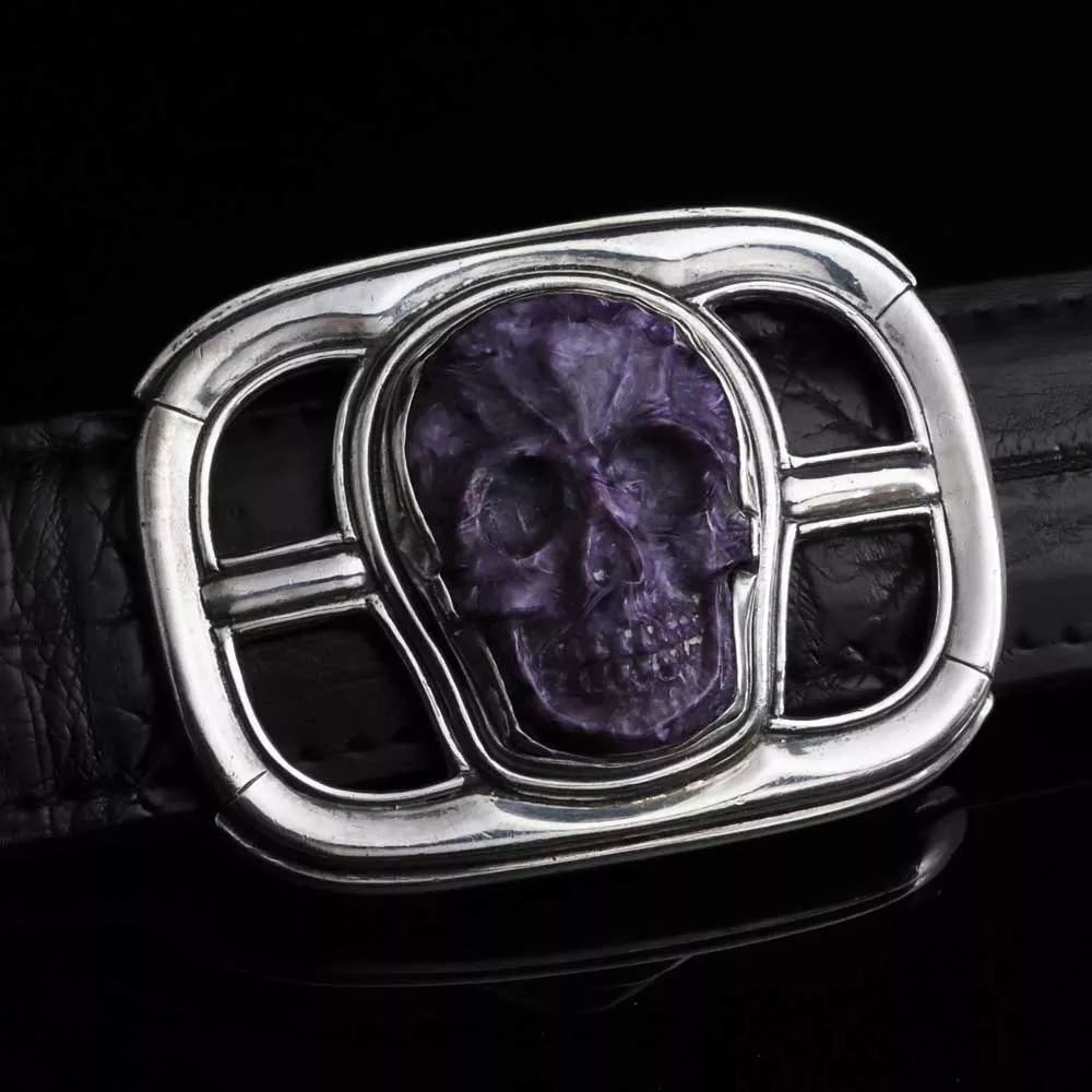 Comstock Heritage Charoite Skull Buckle