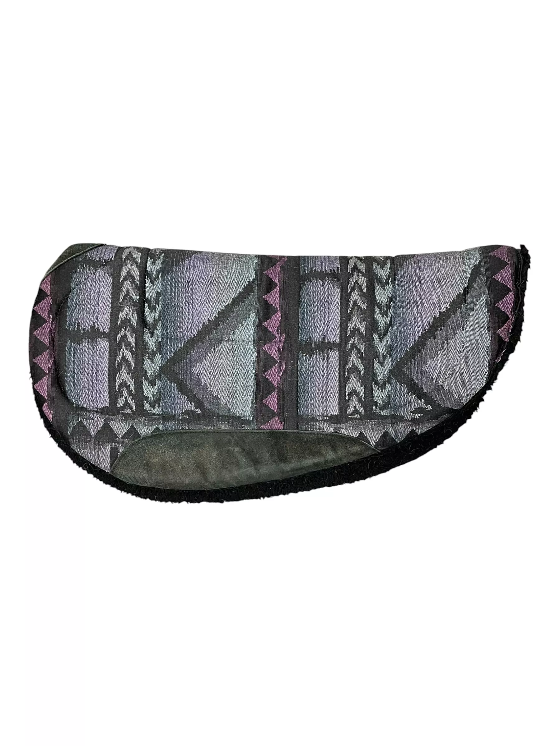 Contoured Western Pad - Purple/Black Pattern - Approx 26" Spine - USED