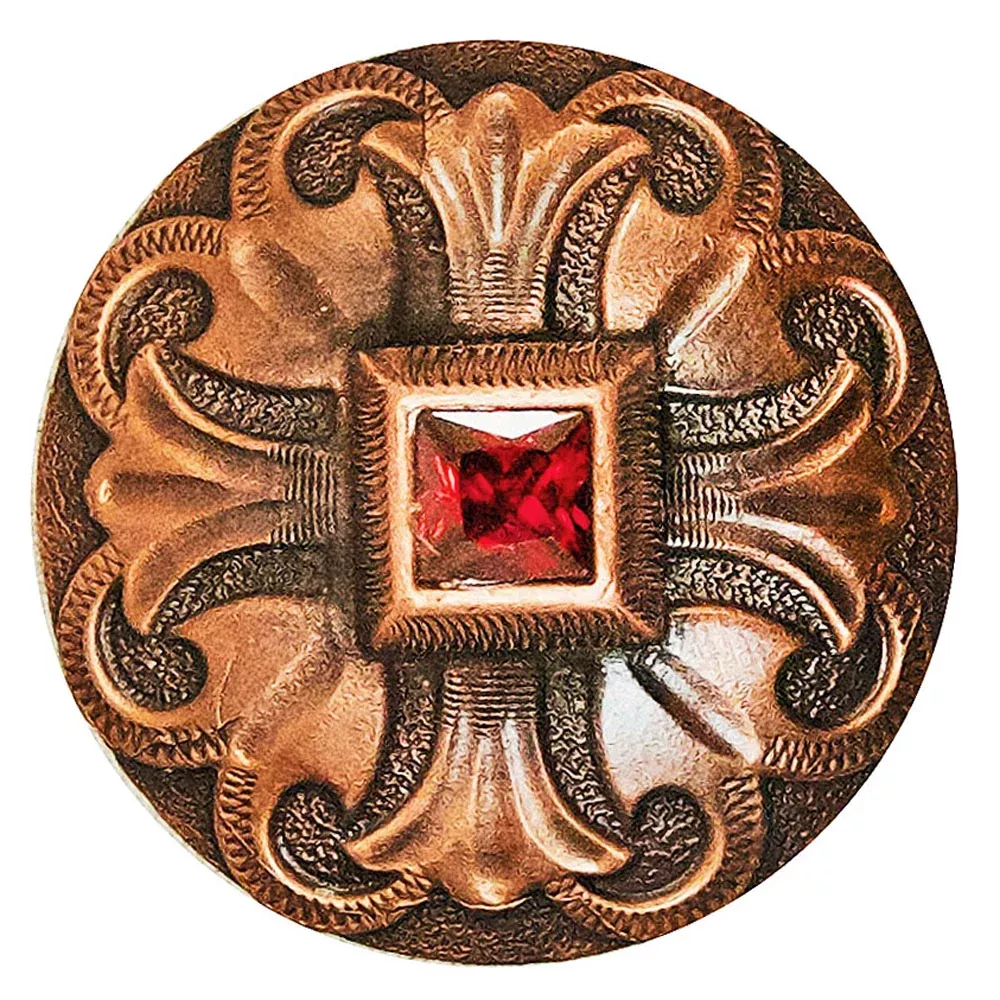 Copper Concho w/Red Raised Stone