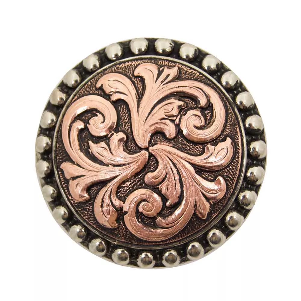 Copper Scroll w/Dot Border Concho