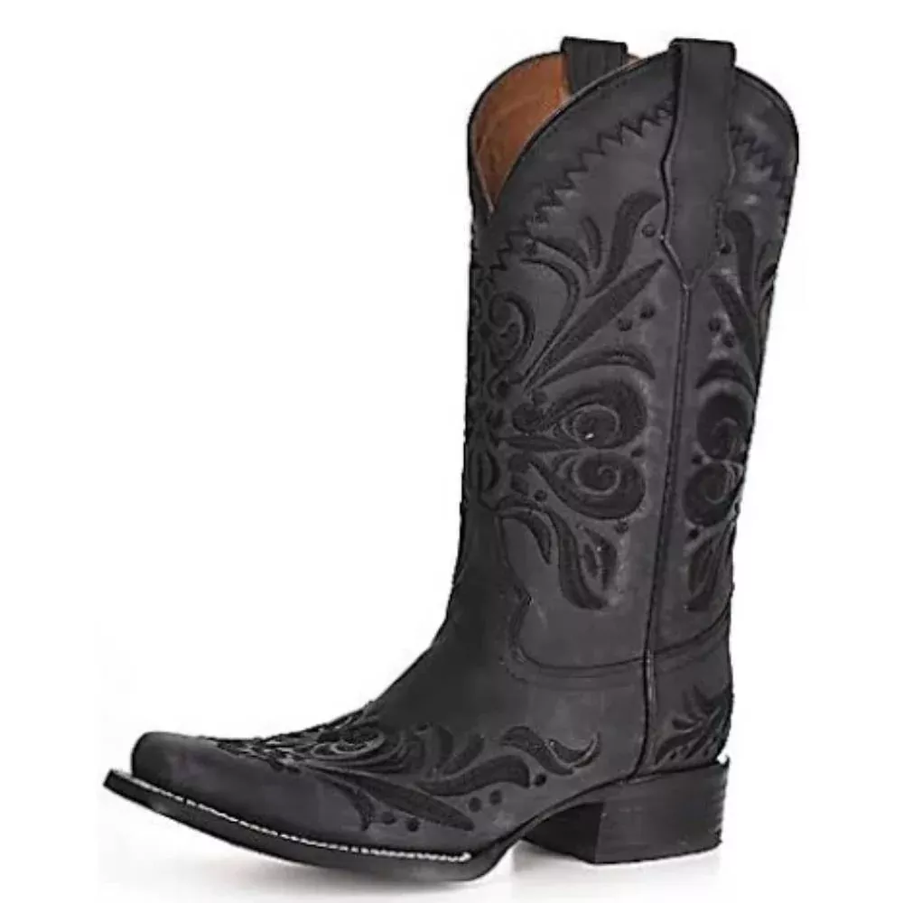Corral Black Embroidery Boot