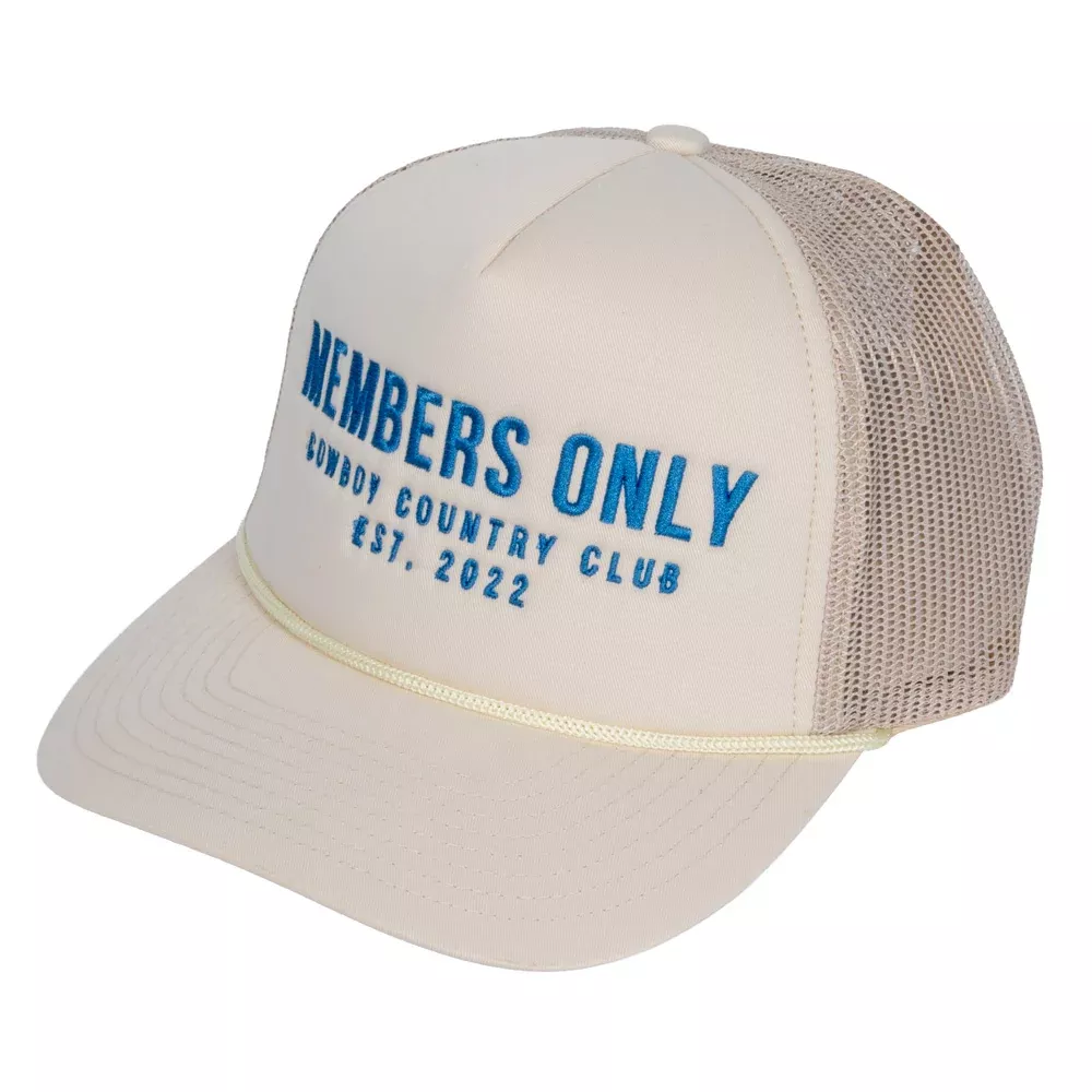 Cowboy Country Club Members Only Trucker Hat - Cream
