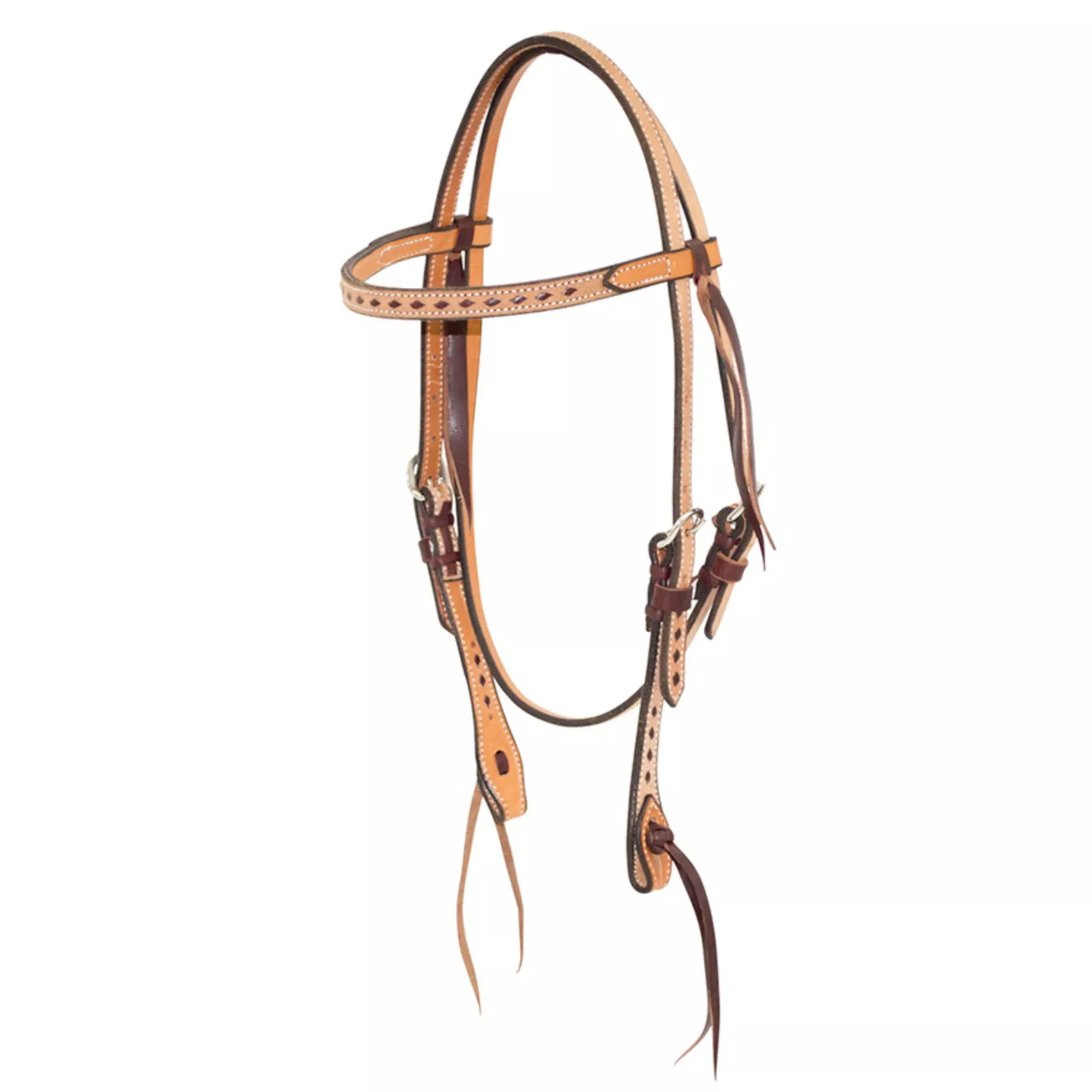 Cowboy Tack Roughout Buckstitched Browband Headstall