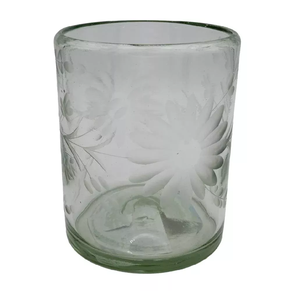 Crystal Old Fashion Glass - Sunflower