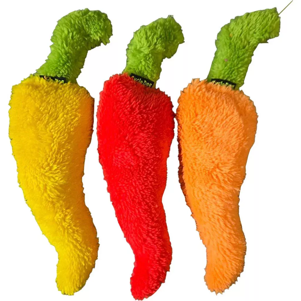Cycle Dog DuraPlush Chili Pepper Dog Toy Small Assorted