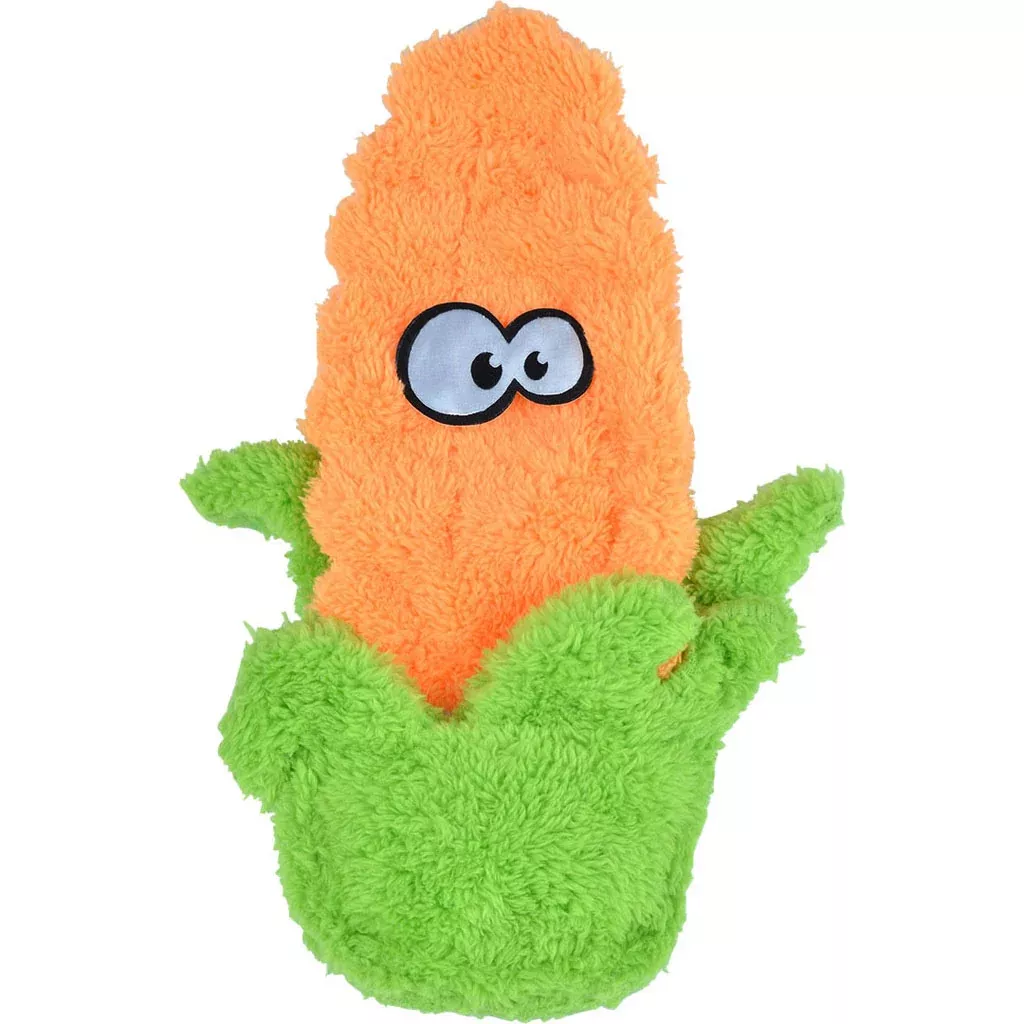 Cycle Dog DuraPlush Ear of Corn Dog Toy, Orange, Medium
