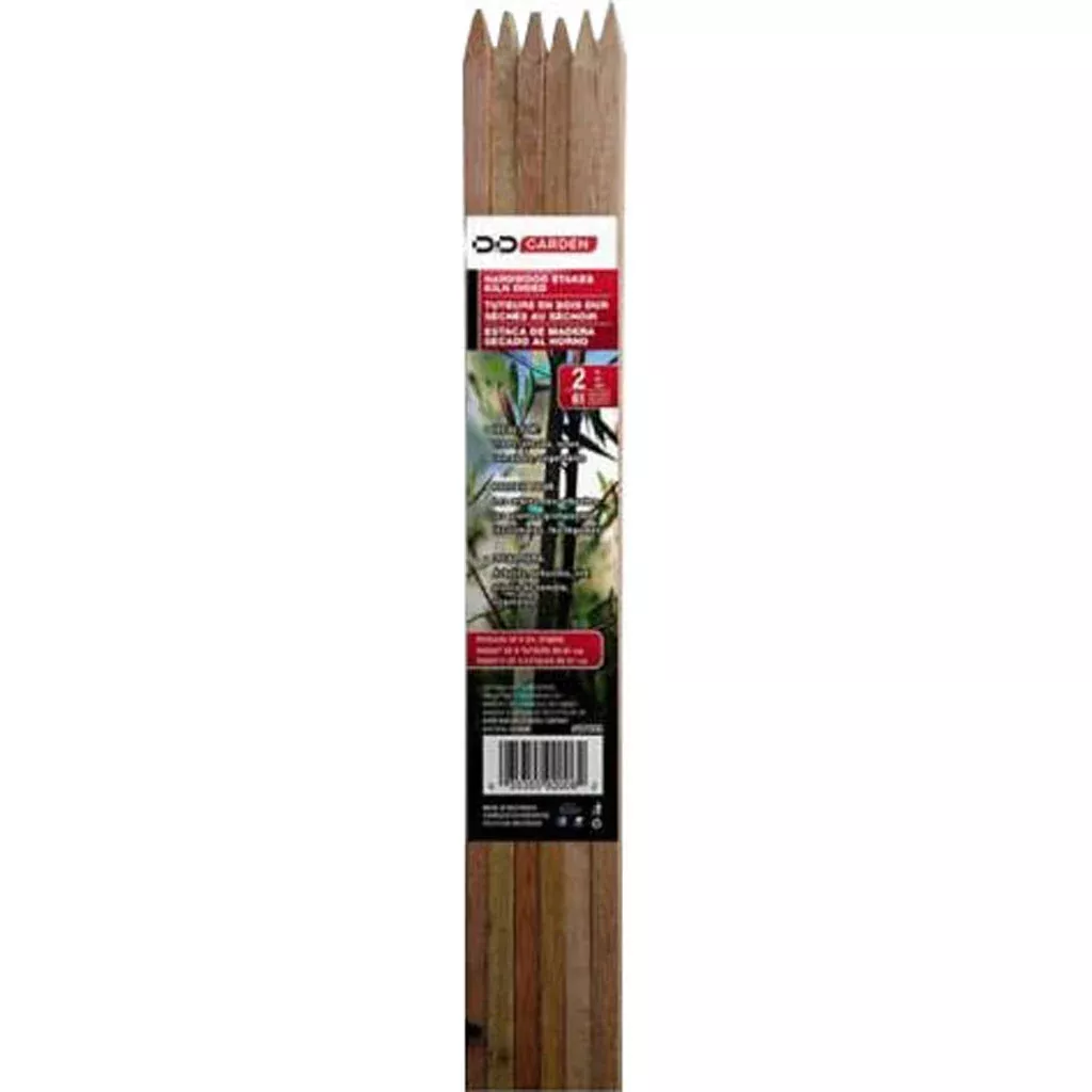 D&D Garden Hardwood Garden Stakes 2 ft, 6 Pack