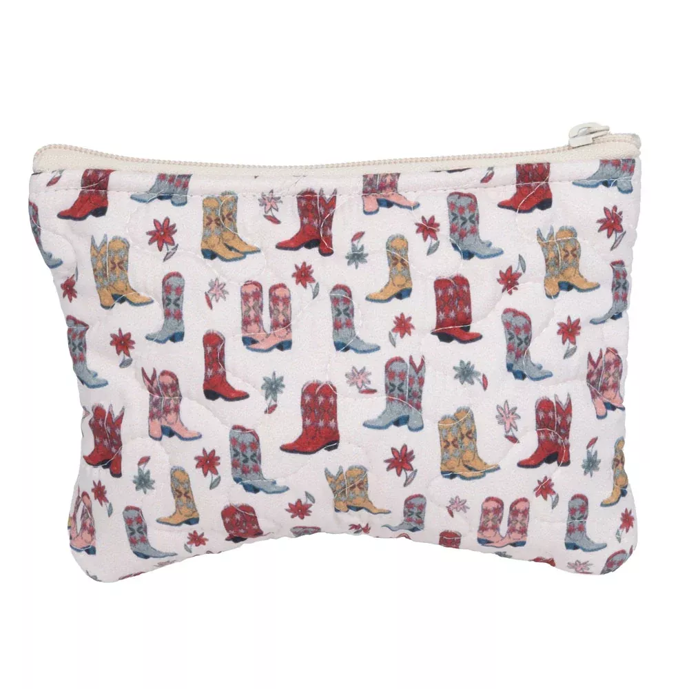 Daisy Boots Quilted Make Up Bag - Small