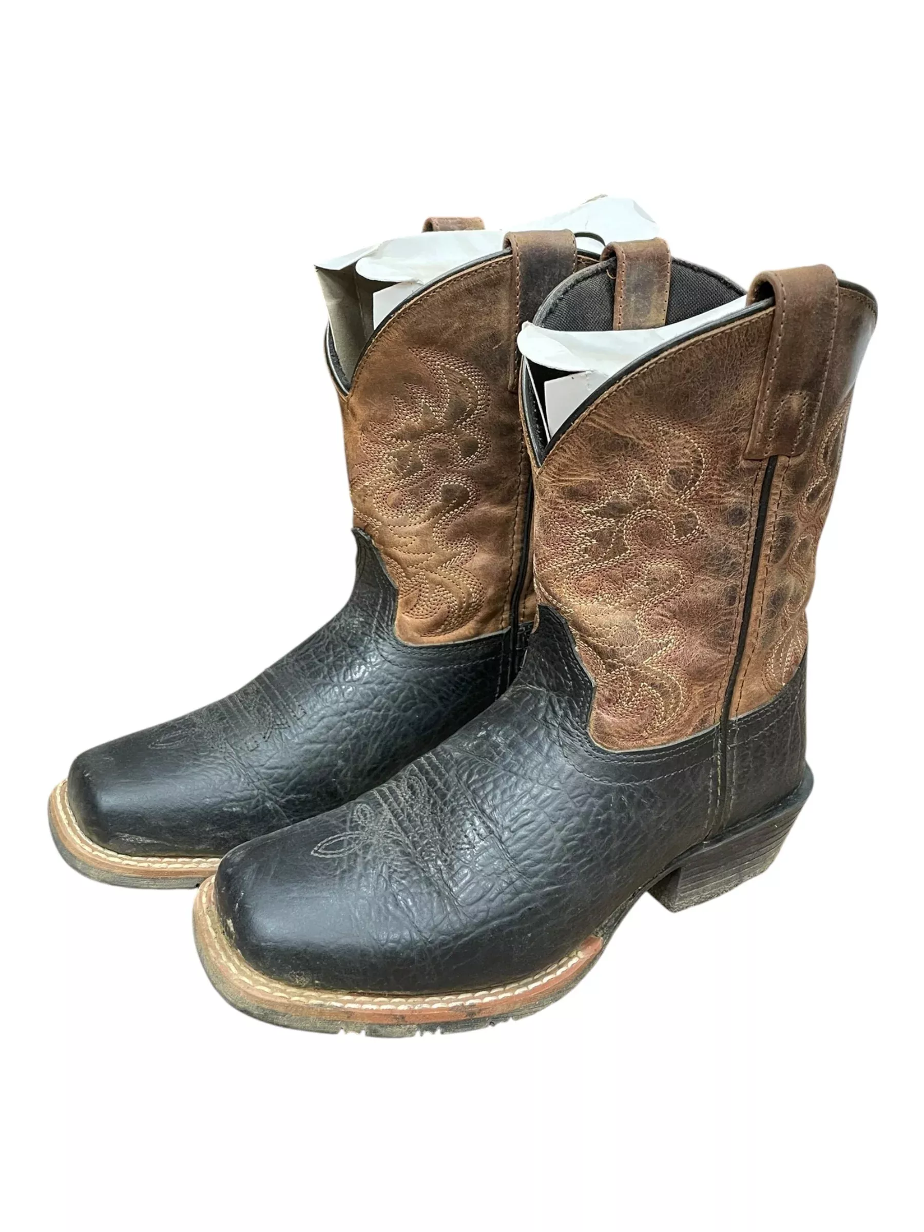 Dan Post Cowboy Boots - Black/Rust - Children's 2.5D - USED