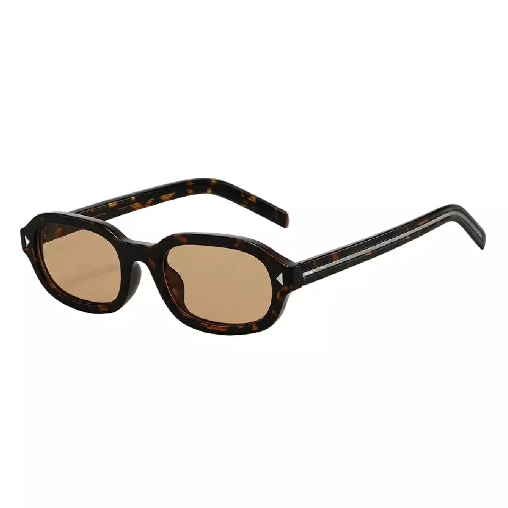 Dayla Retro Tiny Oval Sunglasses - Tortoiseshell/Tea