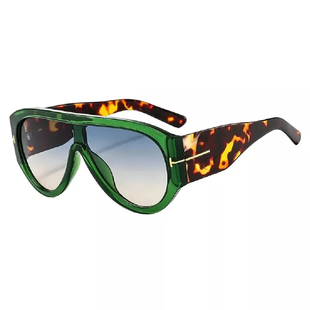 Dayla Thick Rim Aviator Sunglasses - Green