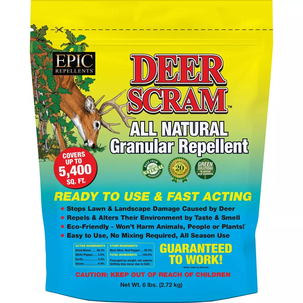 Deer Scram All Natural Granular Deer & Rabbit Repellent, 6 lb.