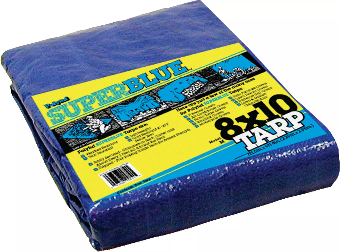 DeWitt Poly-Tuf Super Blue Tarp, 8 x 10 ft, Blue