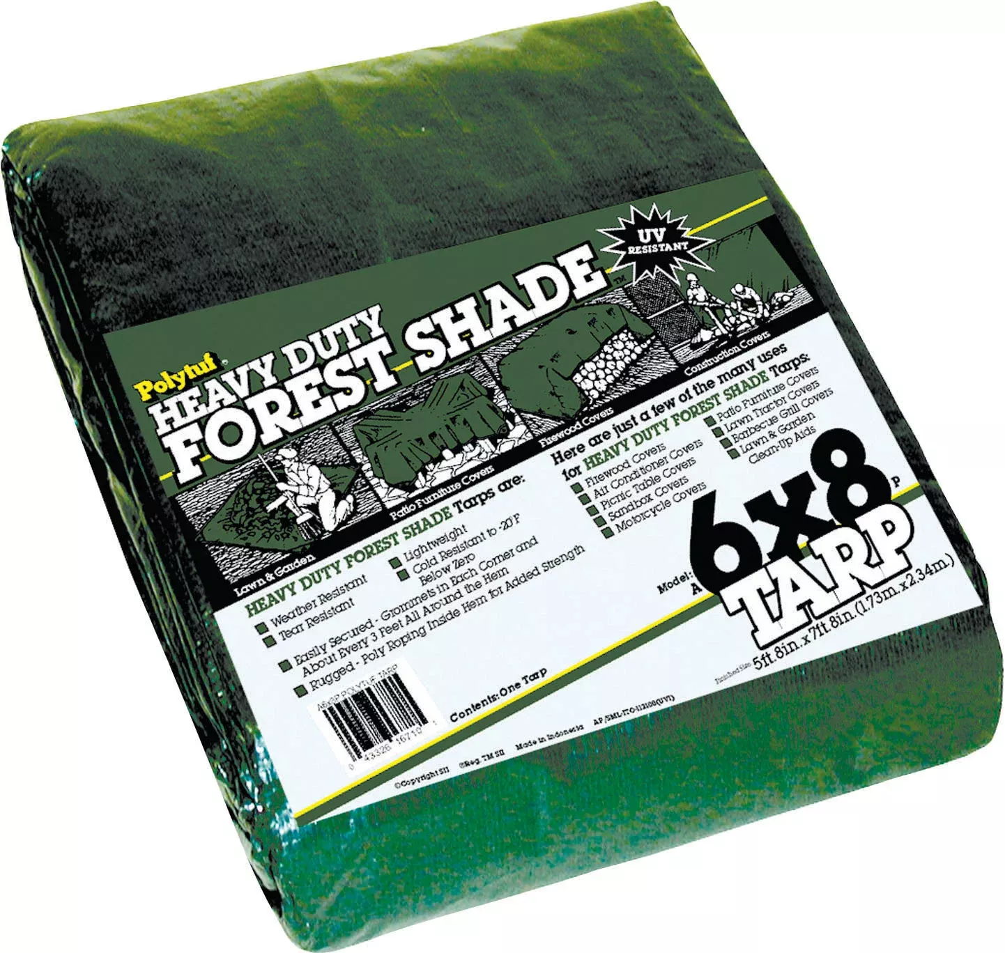 DeWitt PolyTuf Heavy Duty ForestShade Tarp 6 x 8 ft 4.5 oz Green