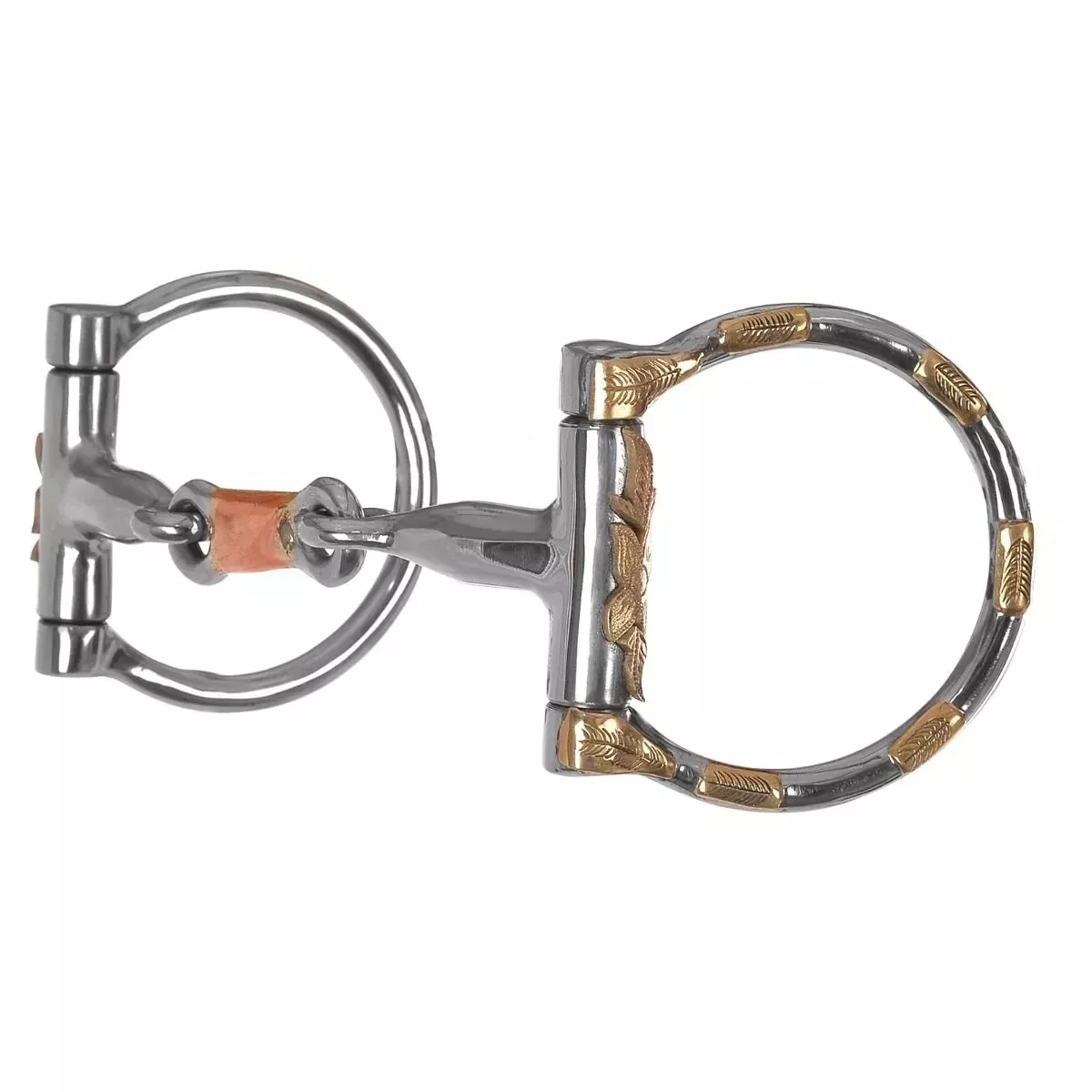 Diamond R Brass Accent Stainless Steel D-Ring Bit