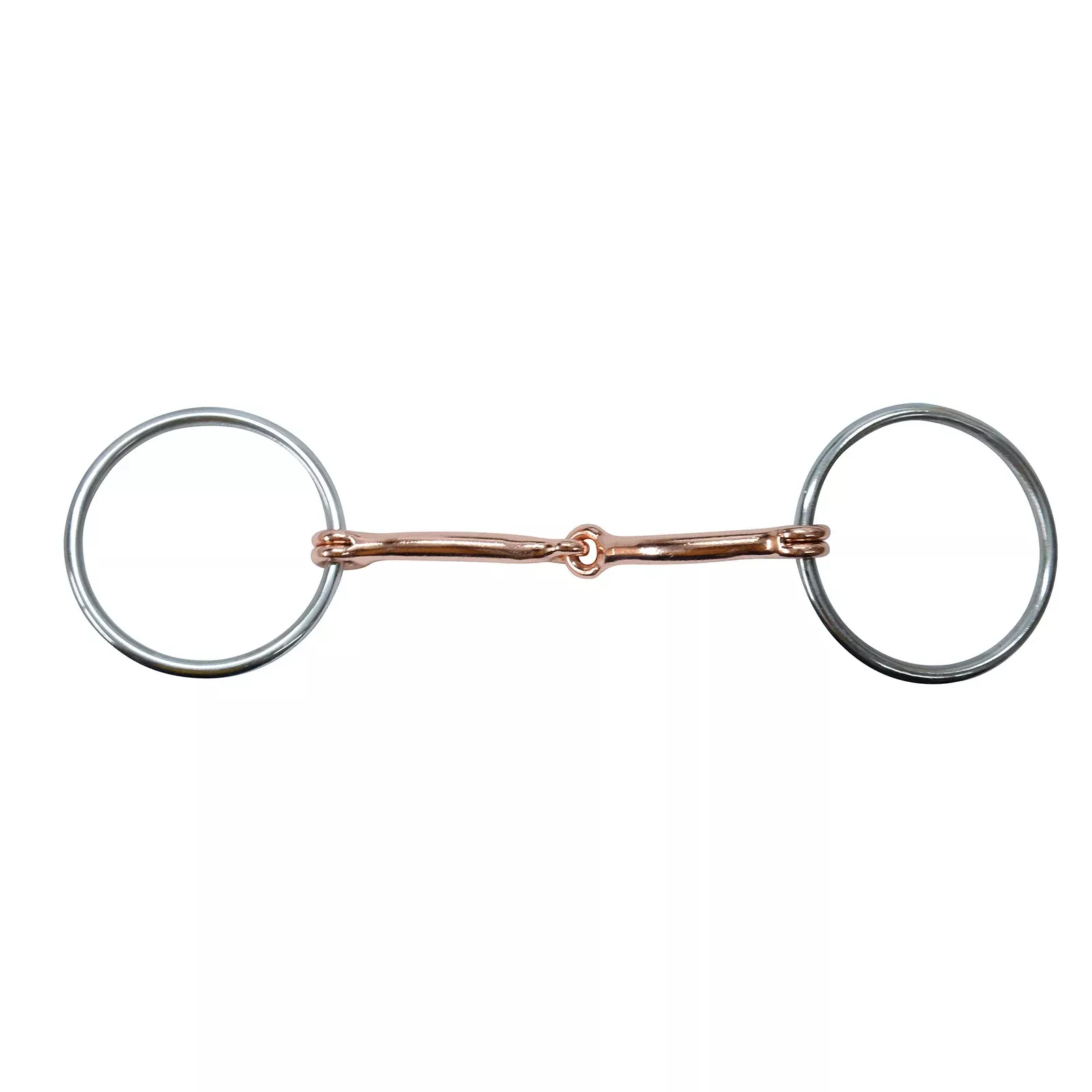 Diamond R Loose Ring Smooth Copper Snaffle Bit