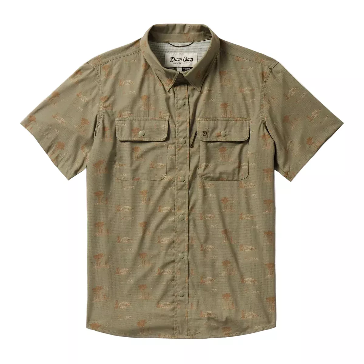 Duck Camp Snap Cast And Blast Perforated Shirt - Open Day Sagebrush