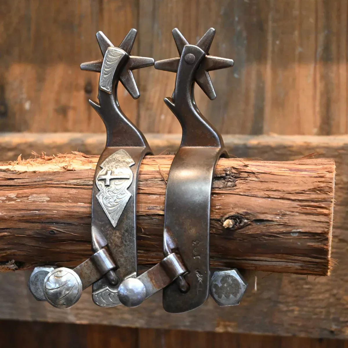 Duff Sinclair Silver Mounted 6pt. Spurs